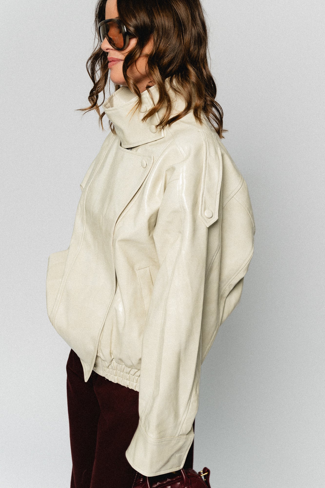 Ruby PU jacket almond milk