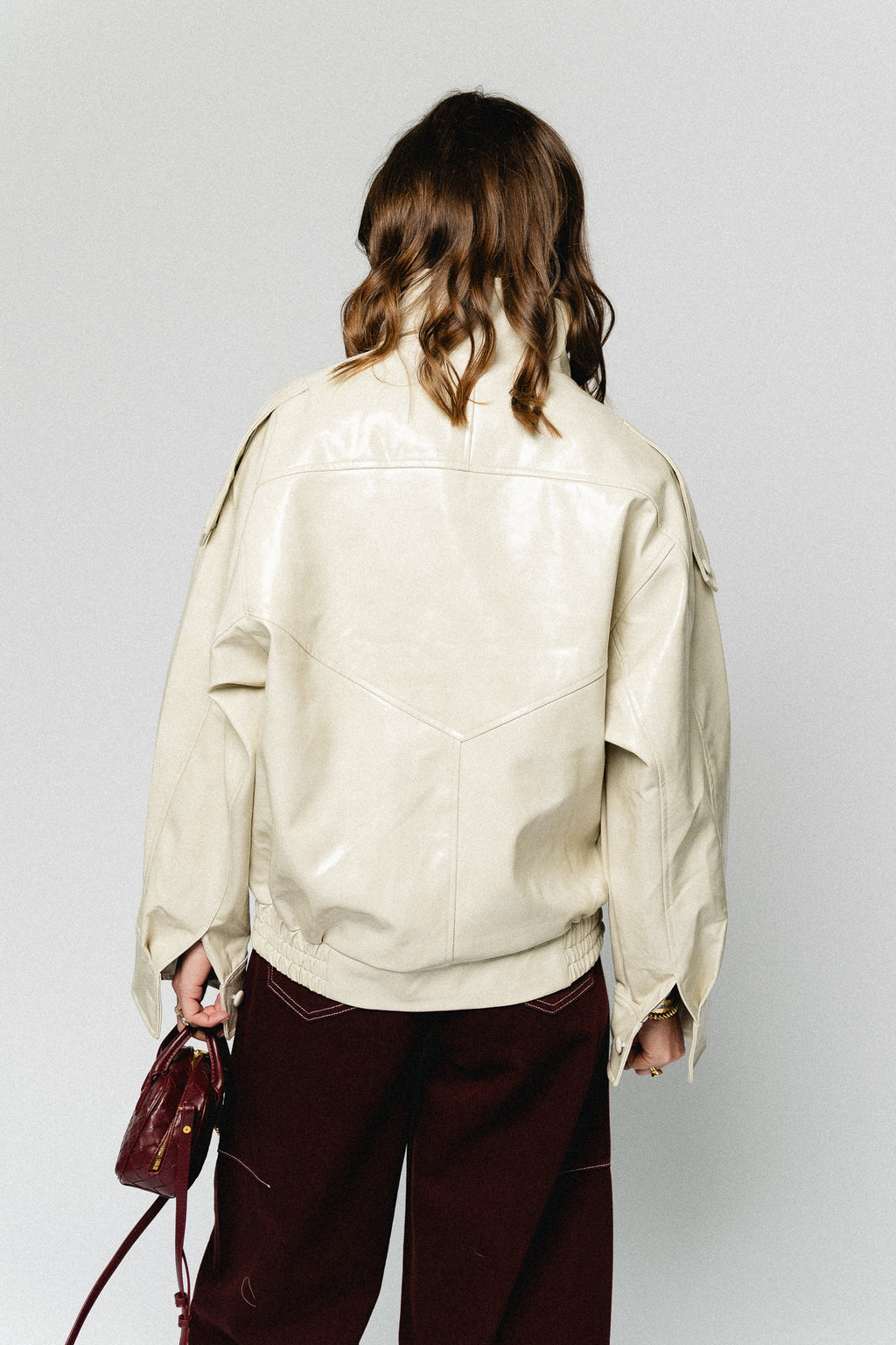 Ruby PU jacket almond milk