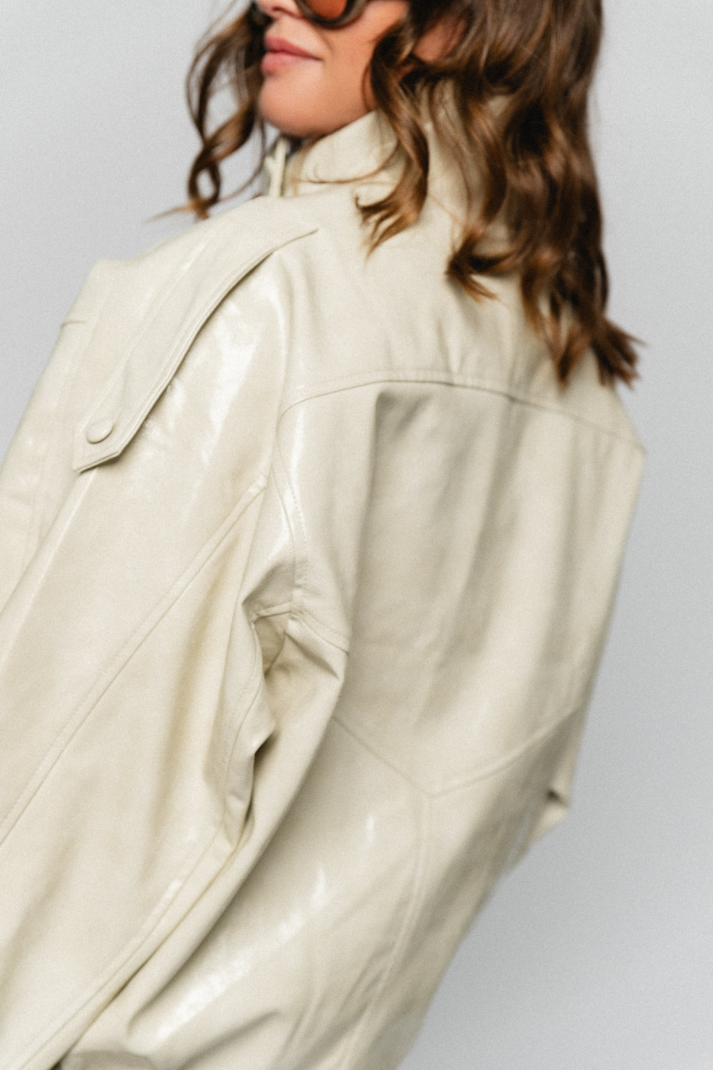 Ruby PU jacket almond milk
