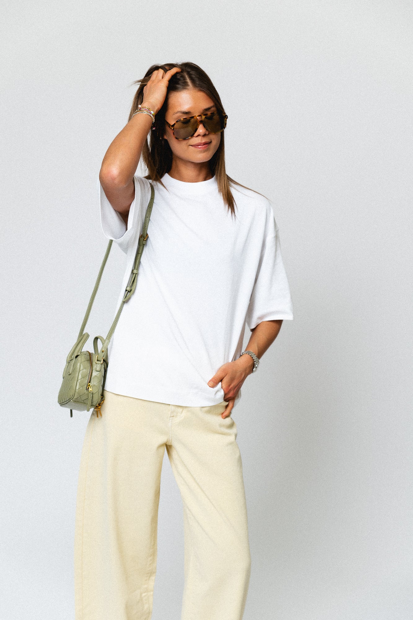 SLFColwoman 2/4 oversized tee bright white