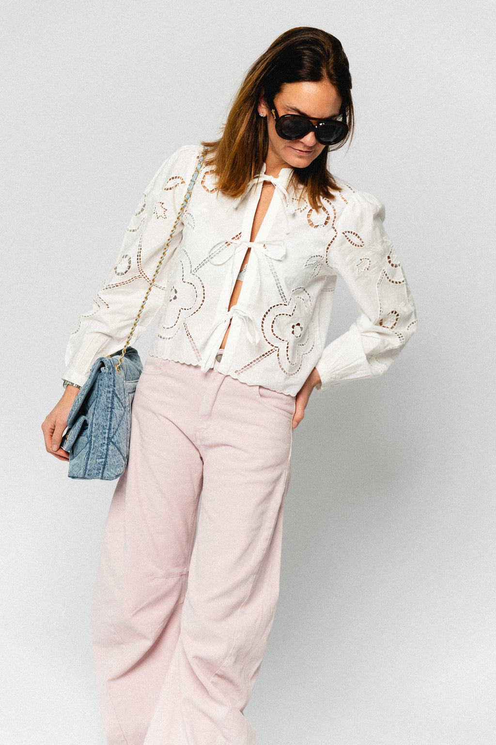 ROUCarinL/S O-neck top cloud dancer