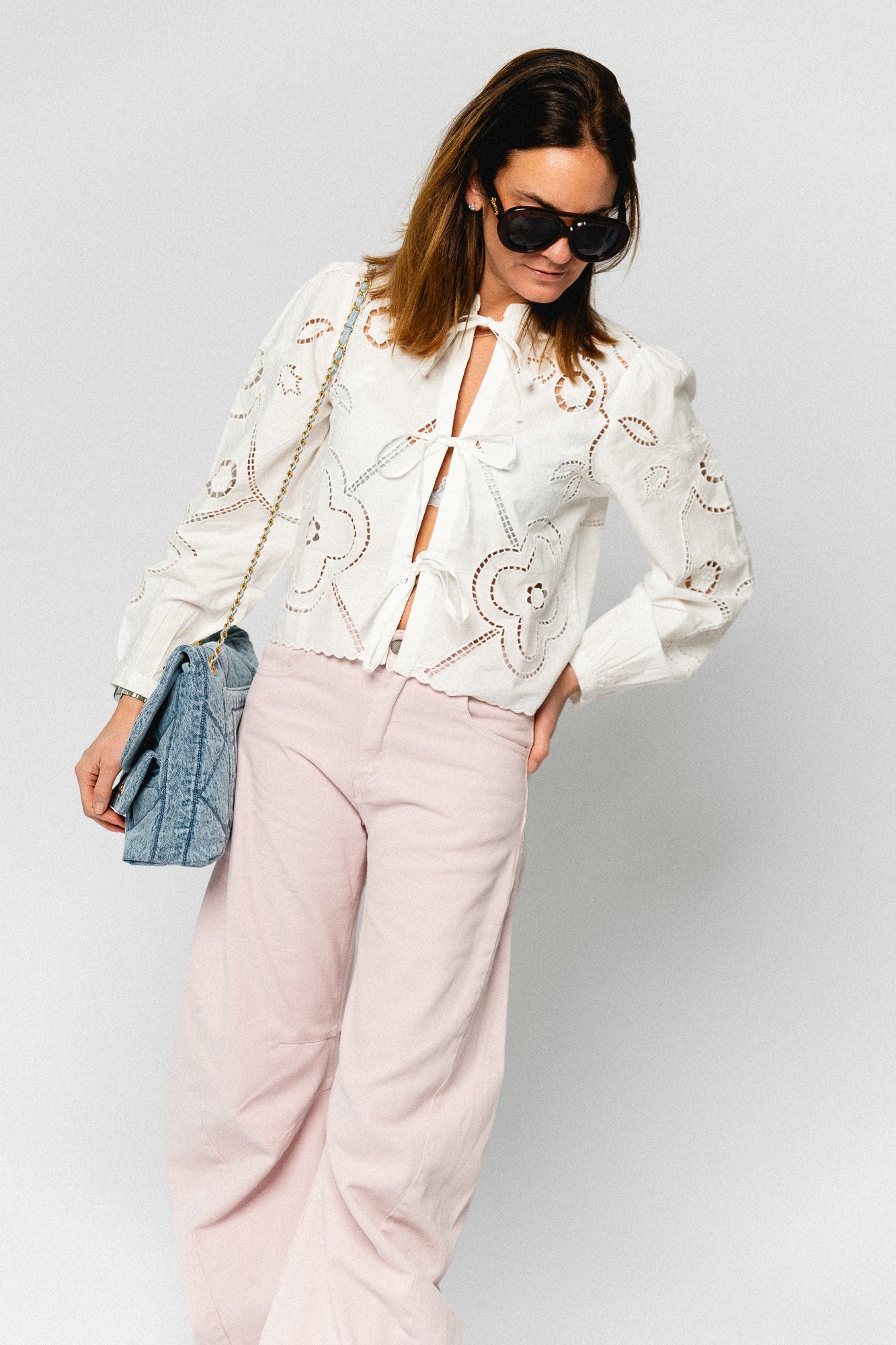 ROUCarinL/S O-neck top cloud dancer