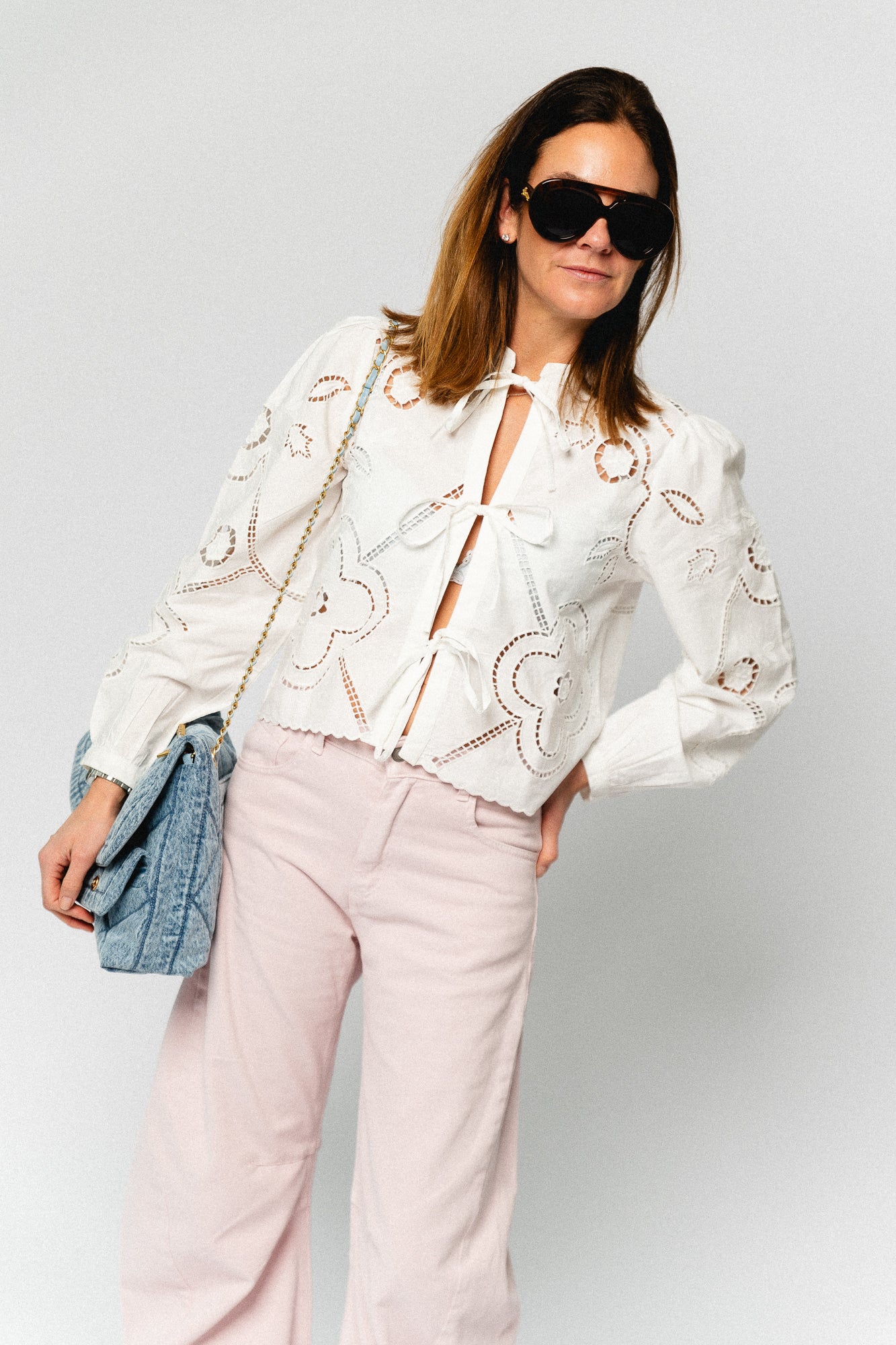 ROUCarinL/S O-neck top cloud dancer