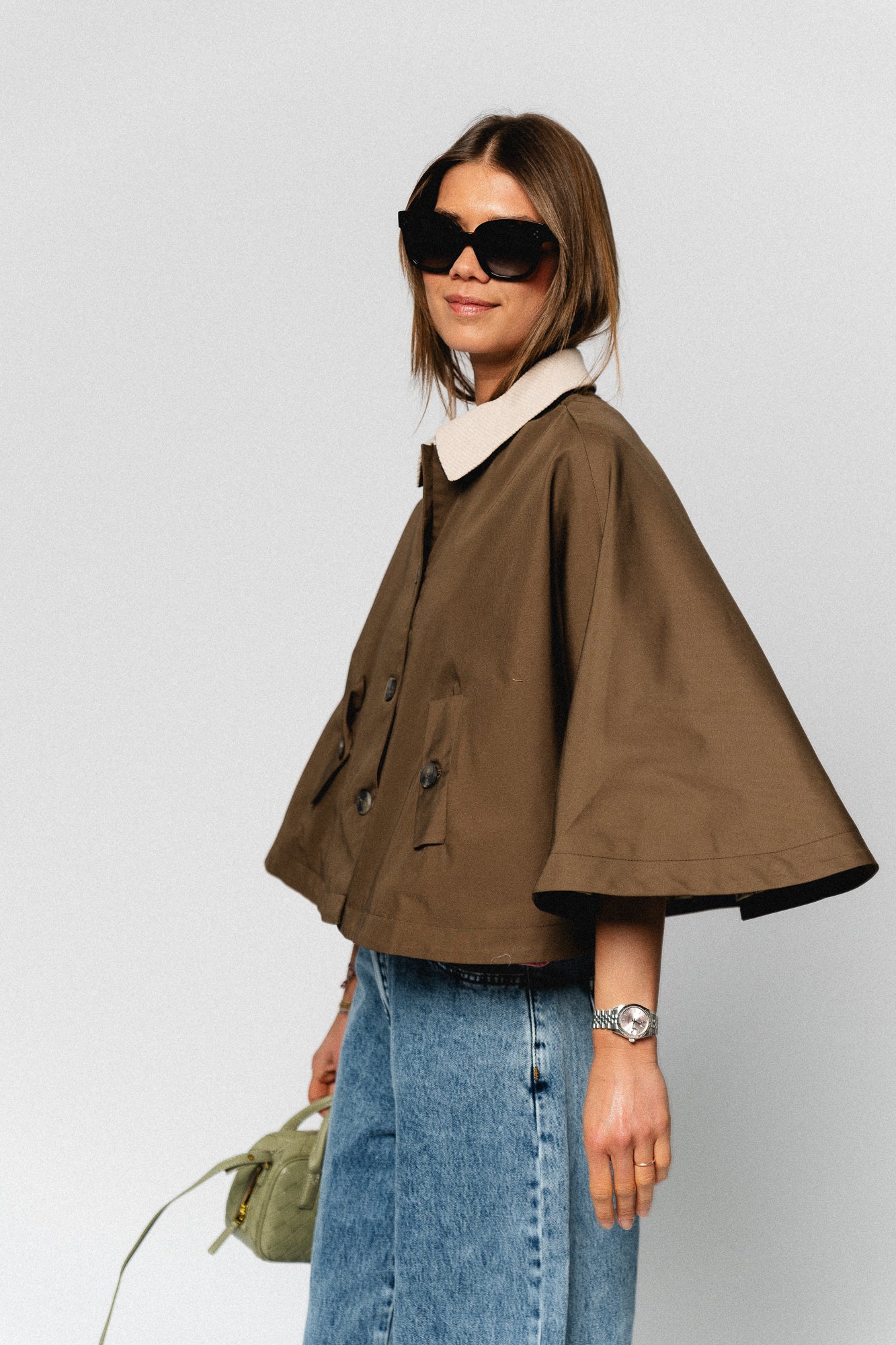 YASMaloma short trench cape oatmeal