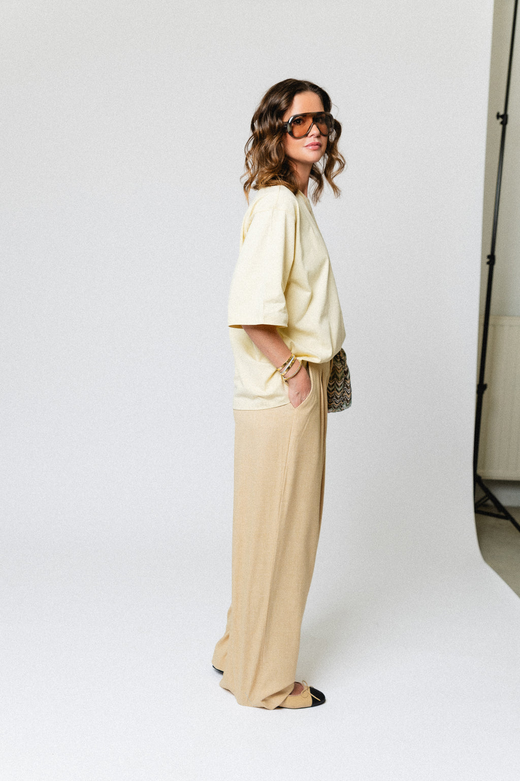 GZStacy MW pants pale hay melange