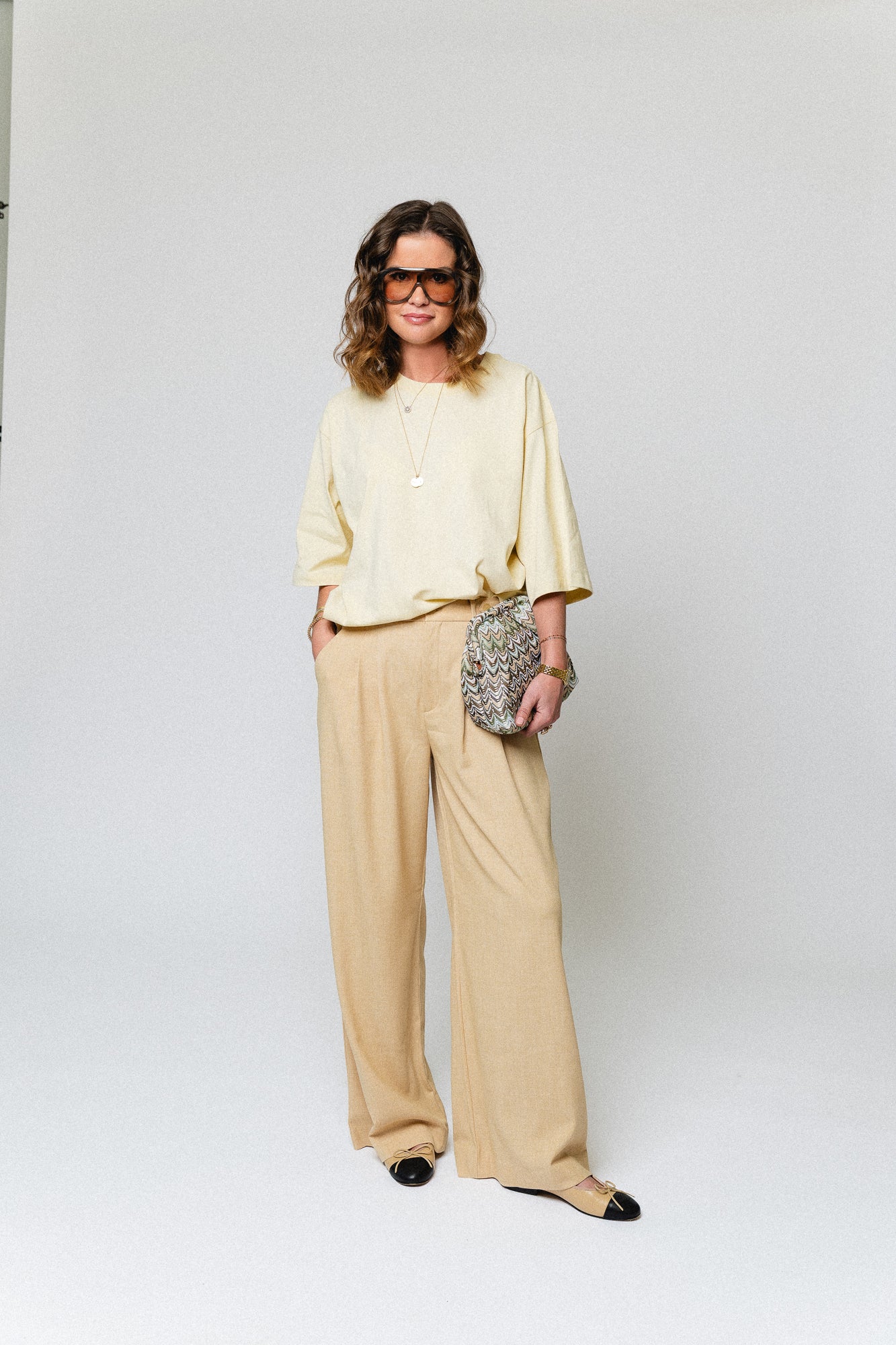 GZStacy MW pants pale hay melange