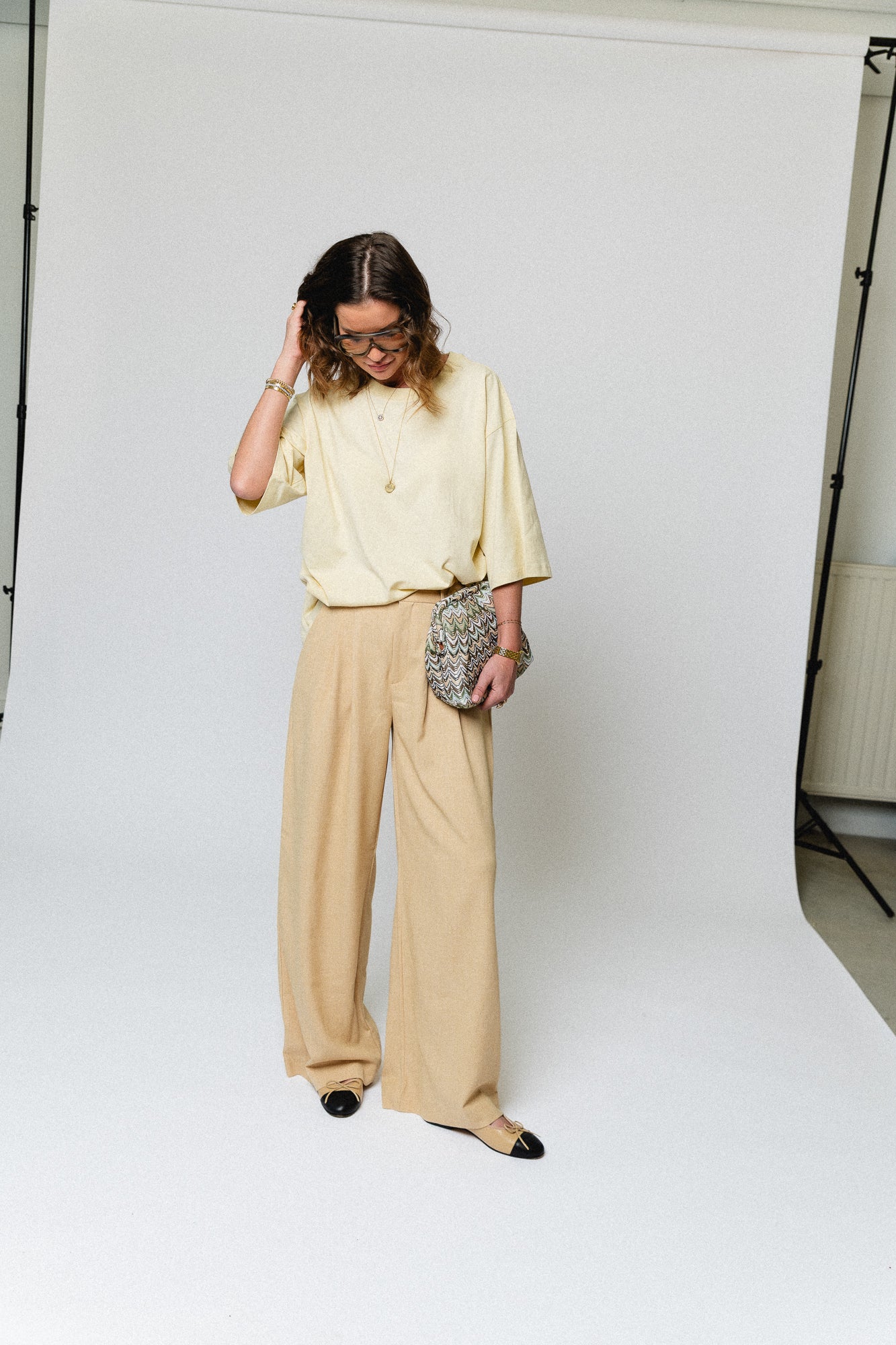 GZStacy MW pants pale hay melange