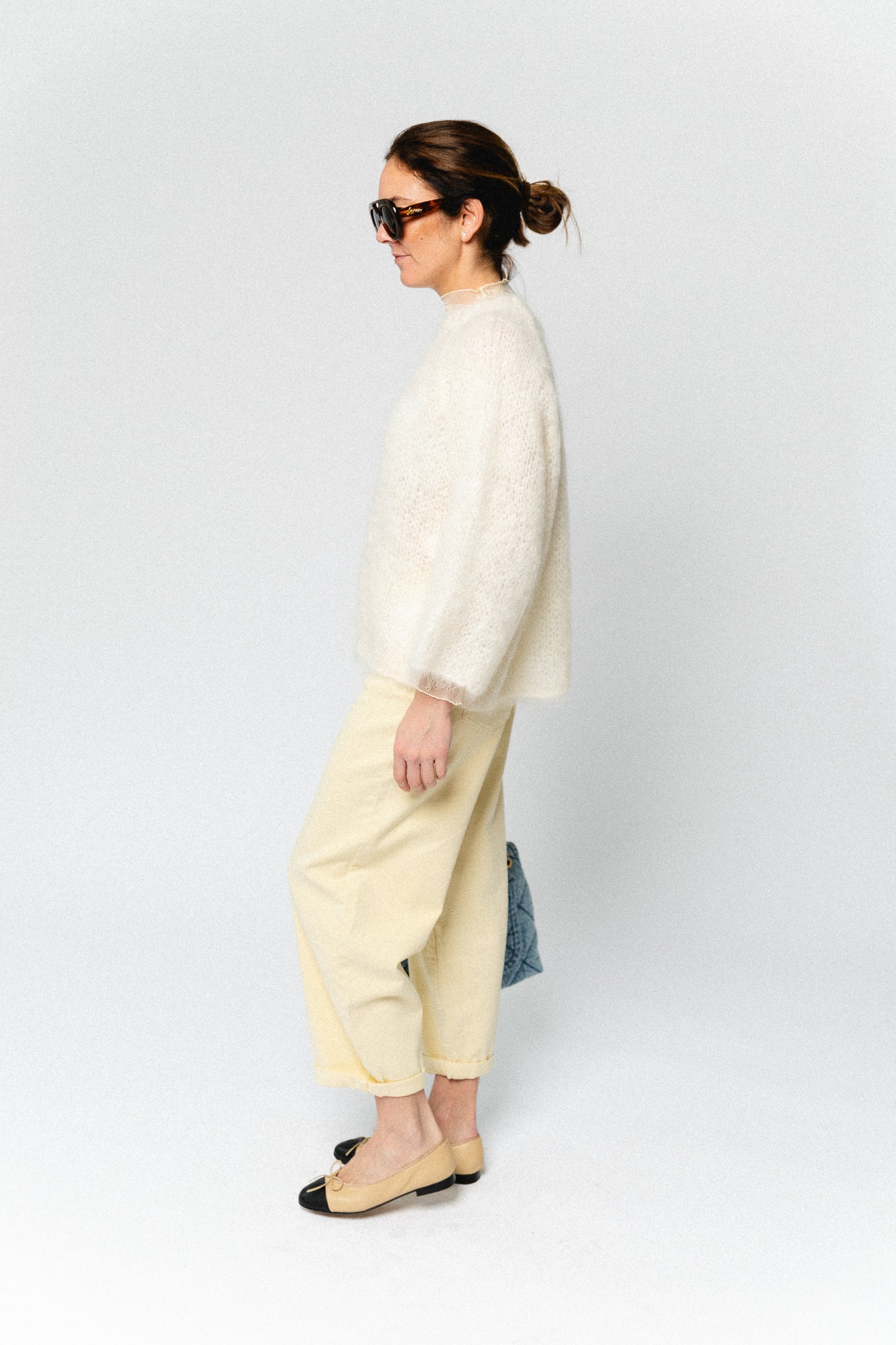 Joely mohair knitted jumper ecru