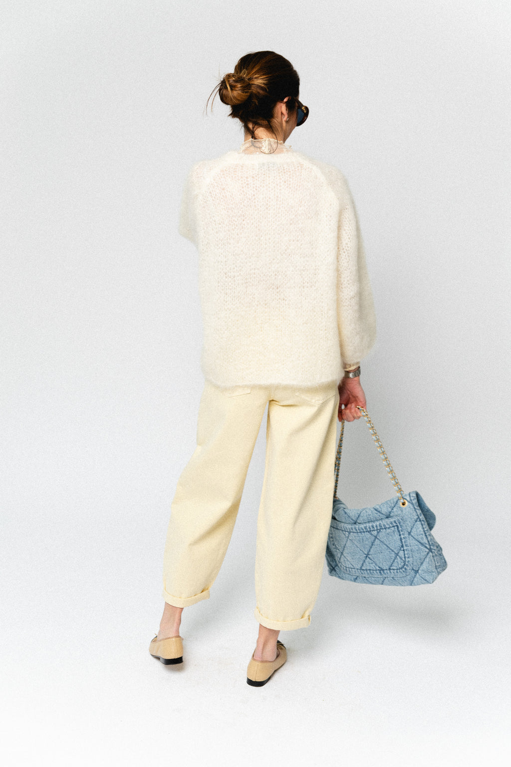 Joely mohair knitted jumper ecru