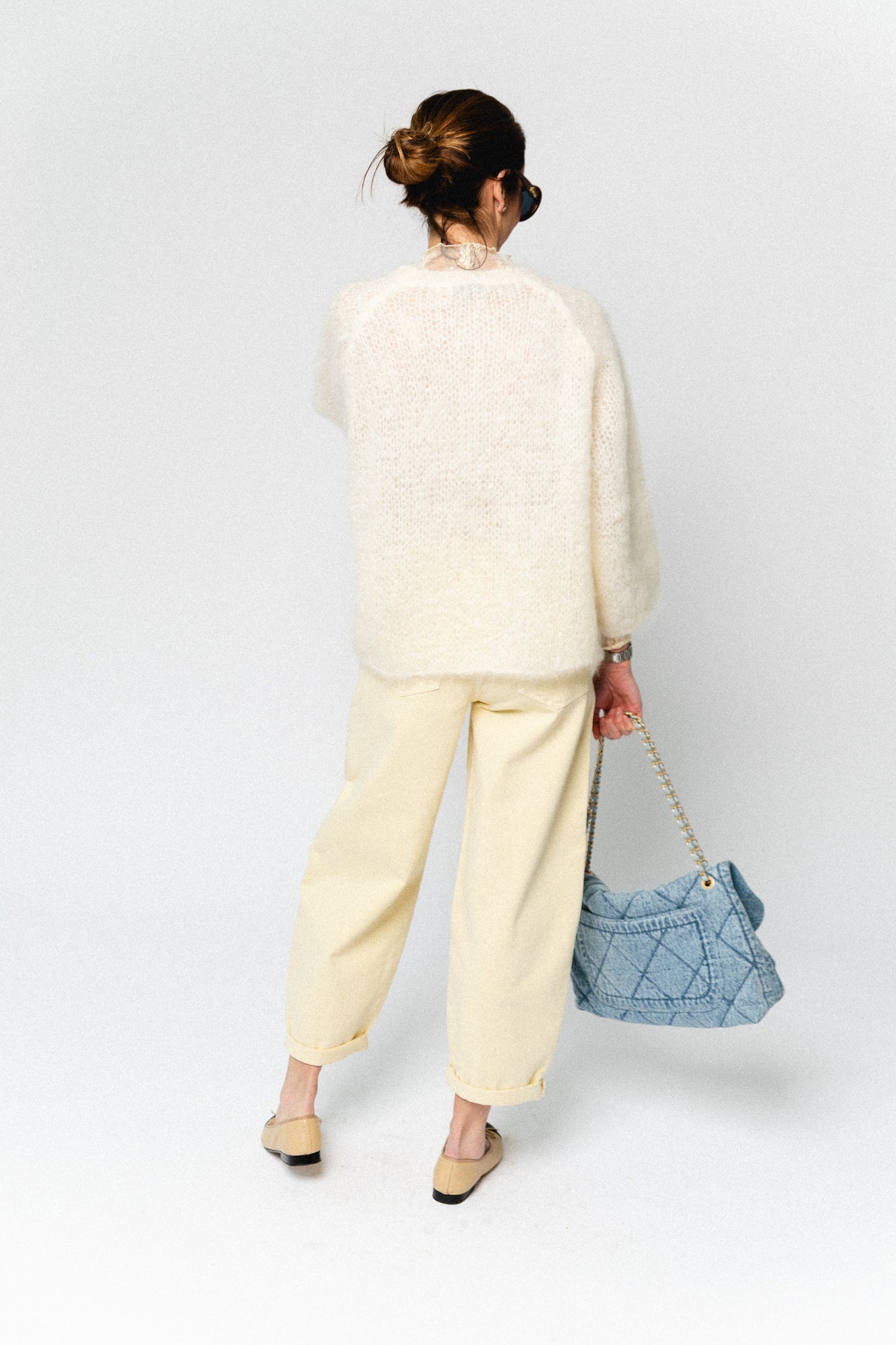 Joely mohair knitted jumper ecru