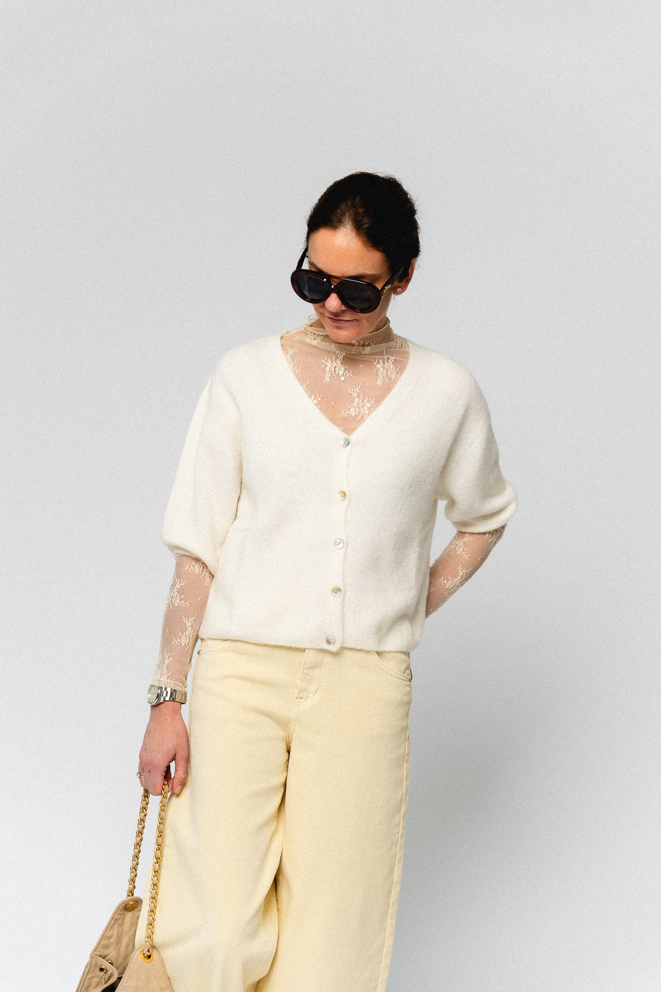 Lauranne SS cardigan ecru