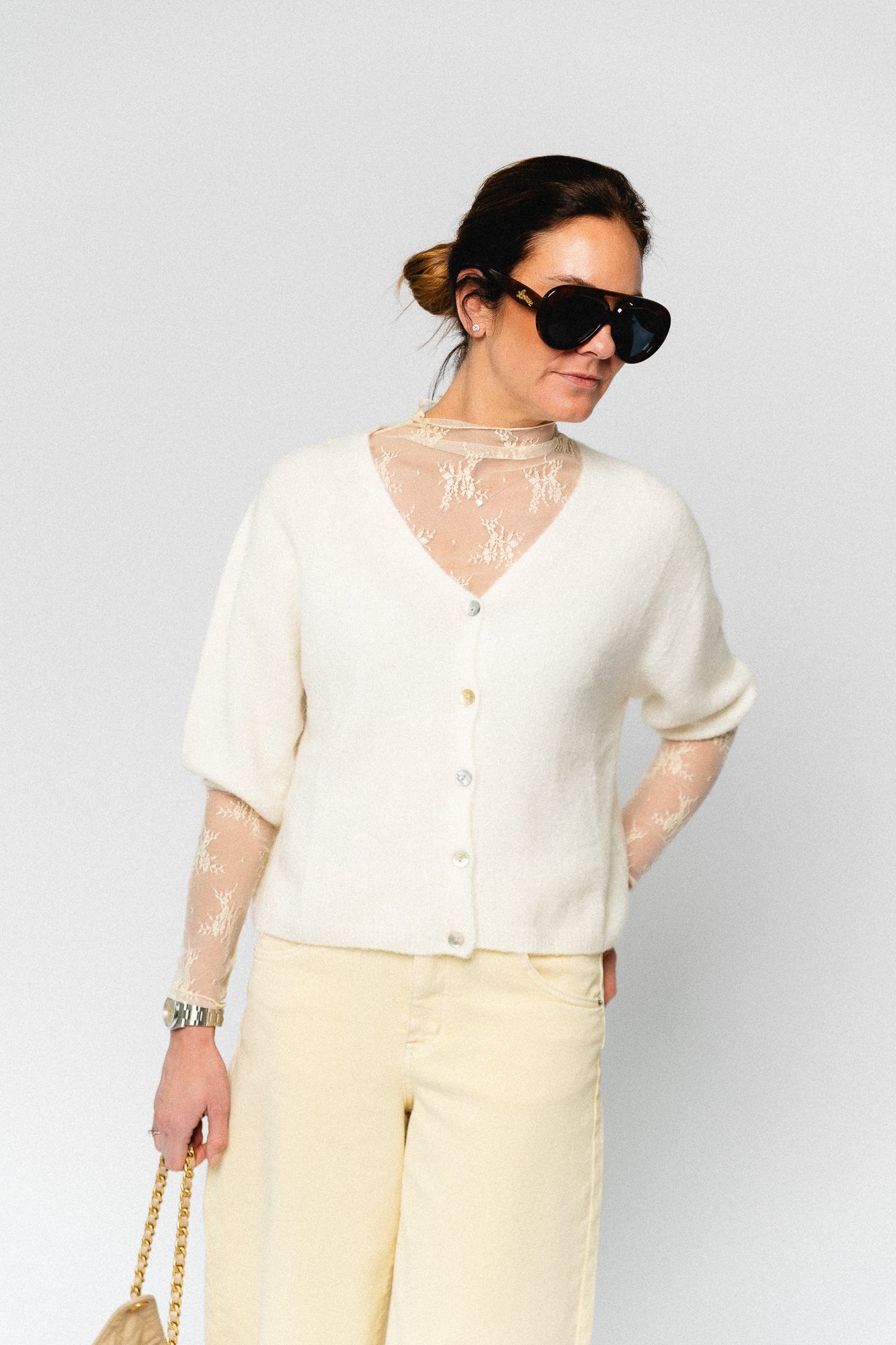 Lauranne SS cardigan ecru