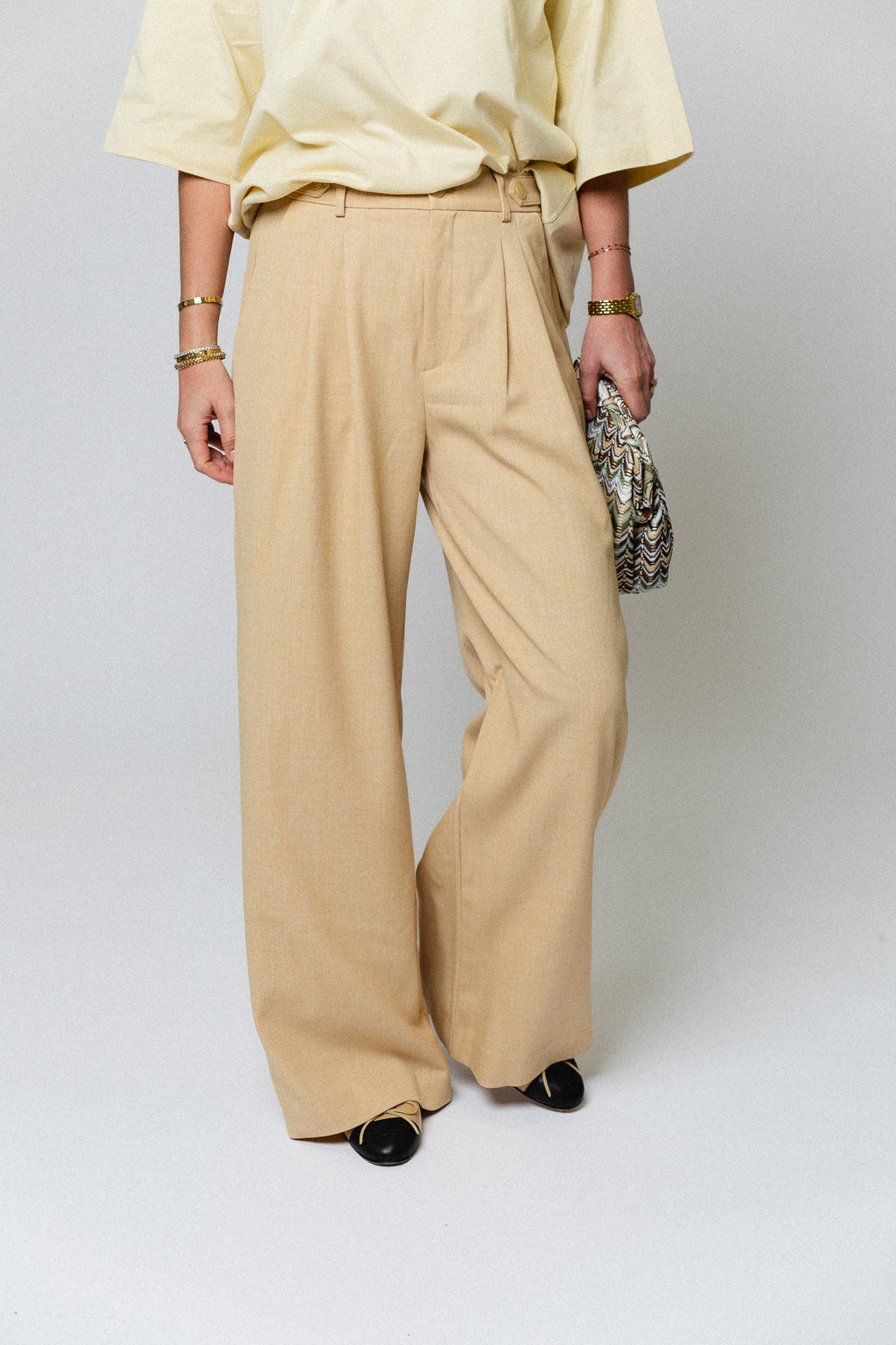 GZStacy MW pants pale hay melange