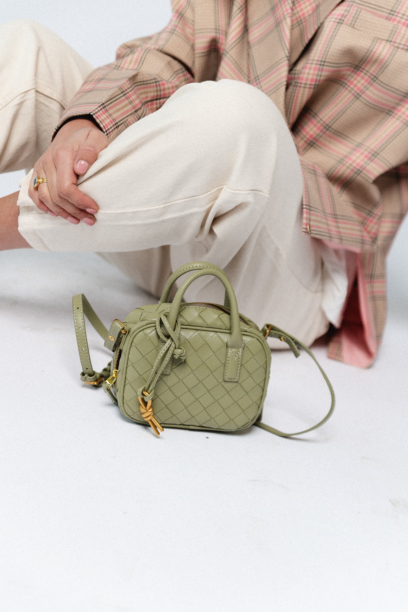 Chloe oversized signature check blazer pink/beige