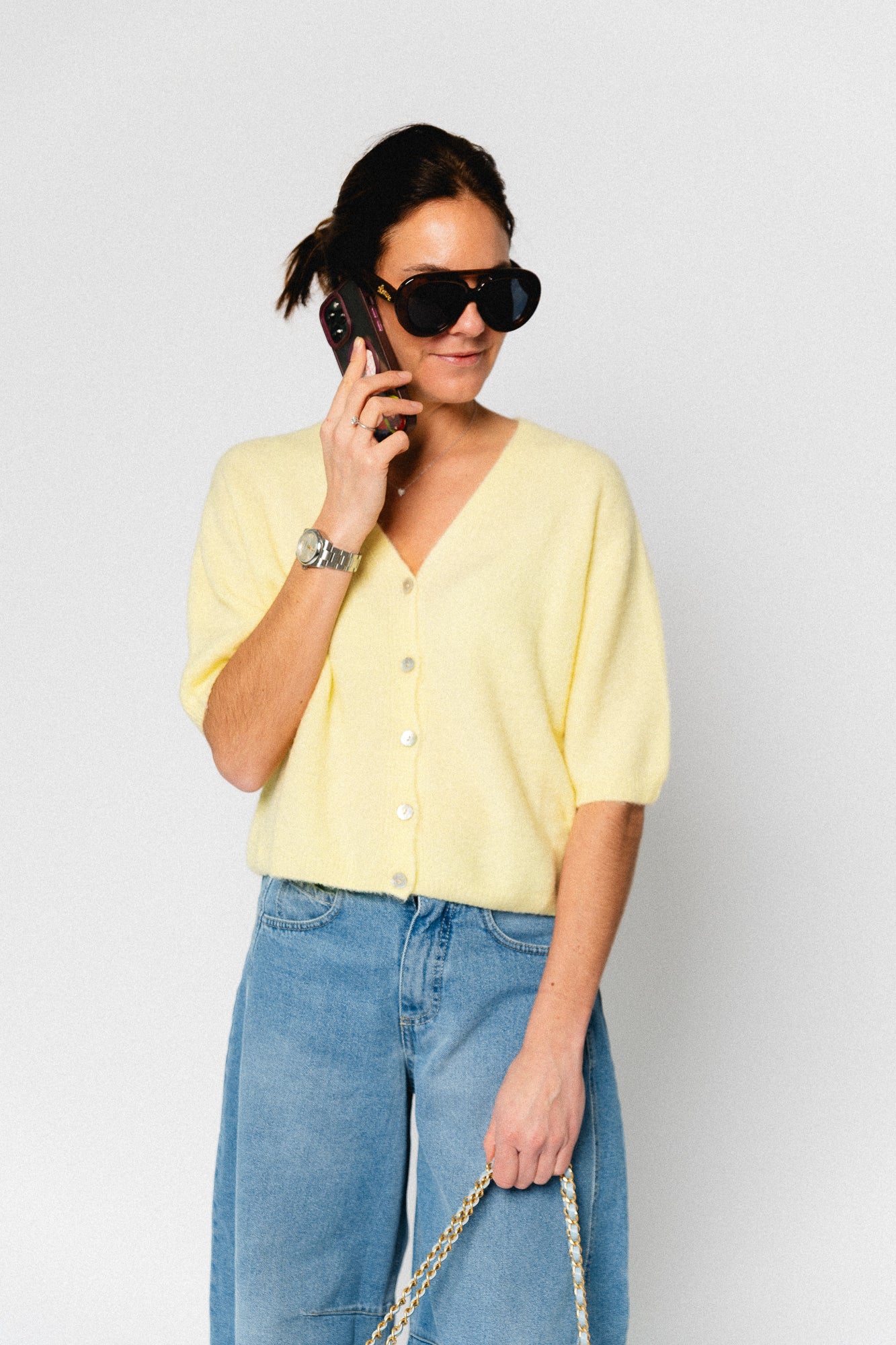 Lauranne SS cardigan butter yellow