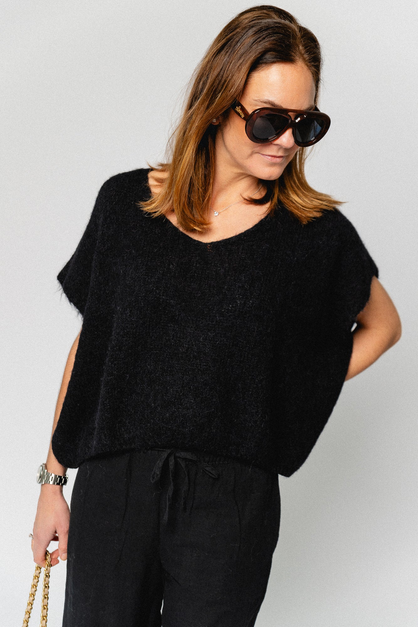 Michèle knitted jumper black