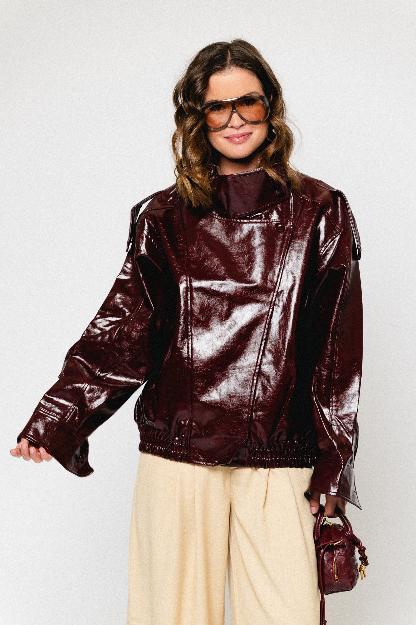 Ruby PU jacket burgundy