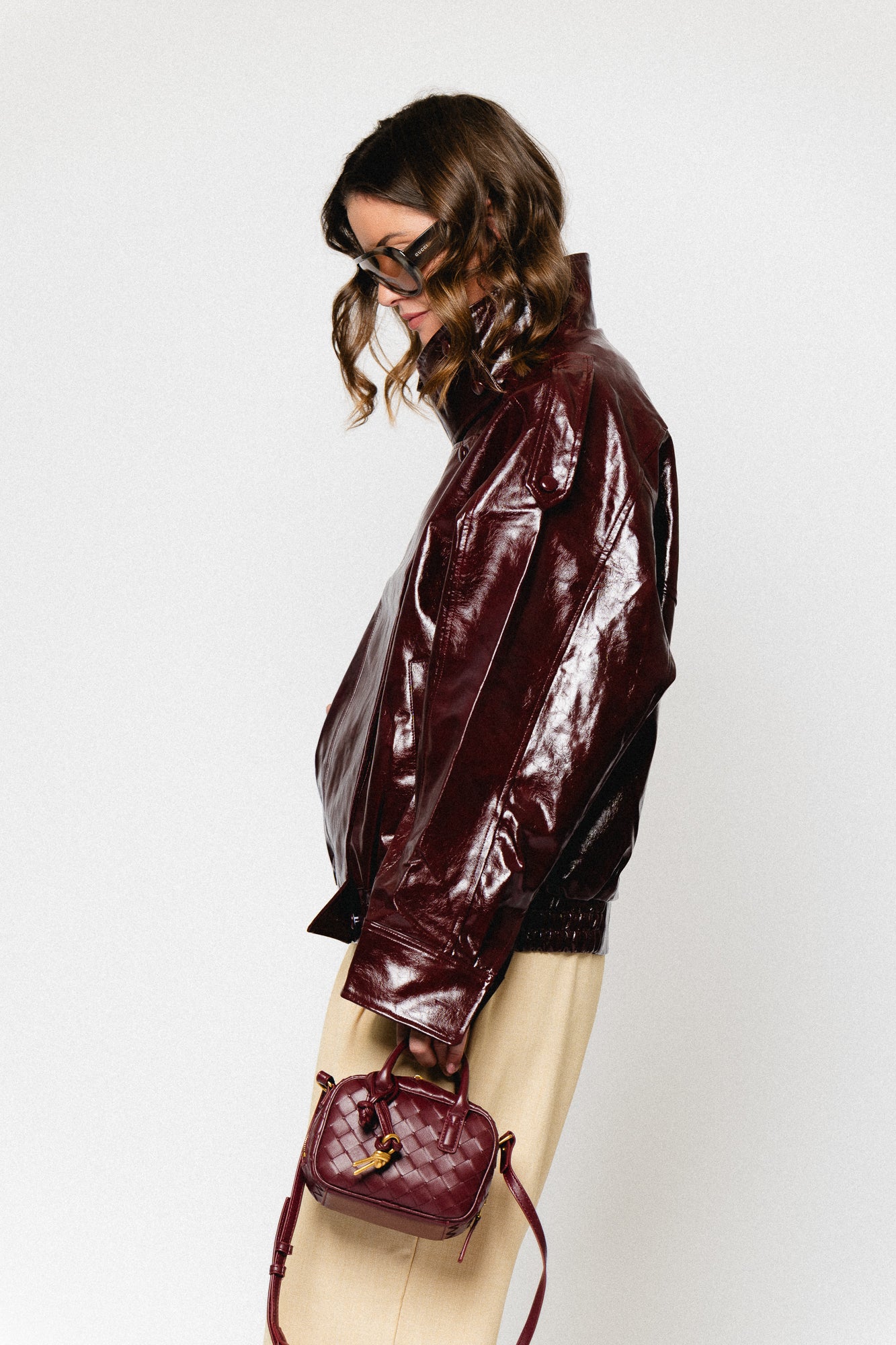 Ruby PU jacket burgundy