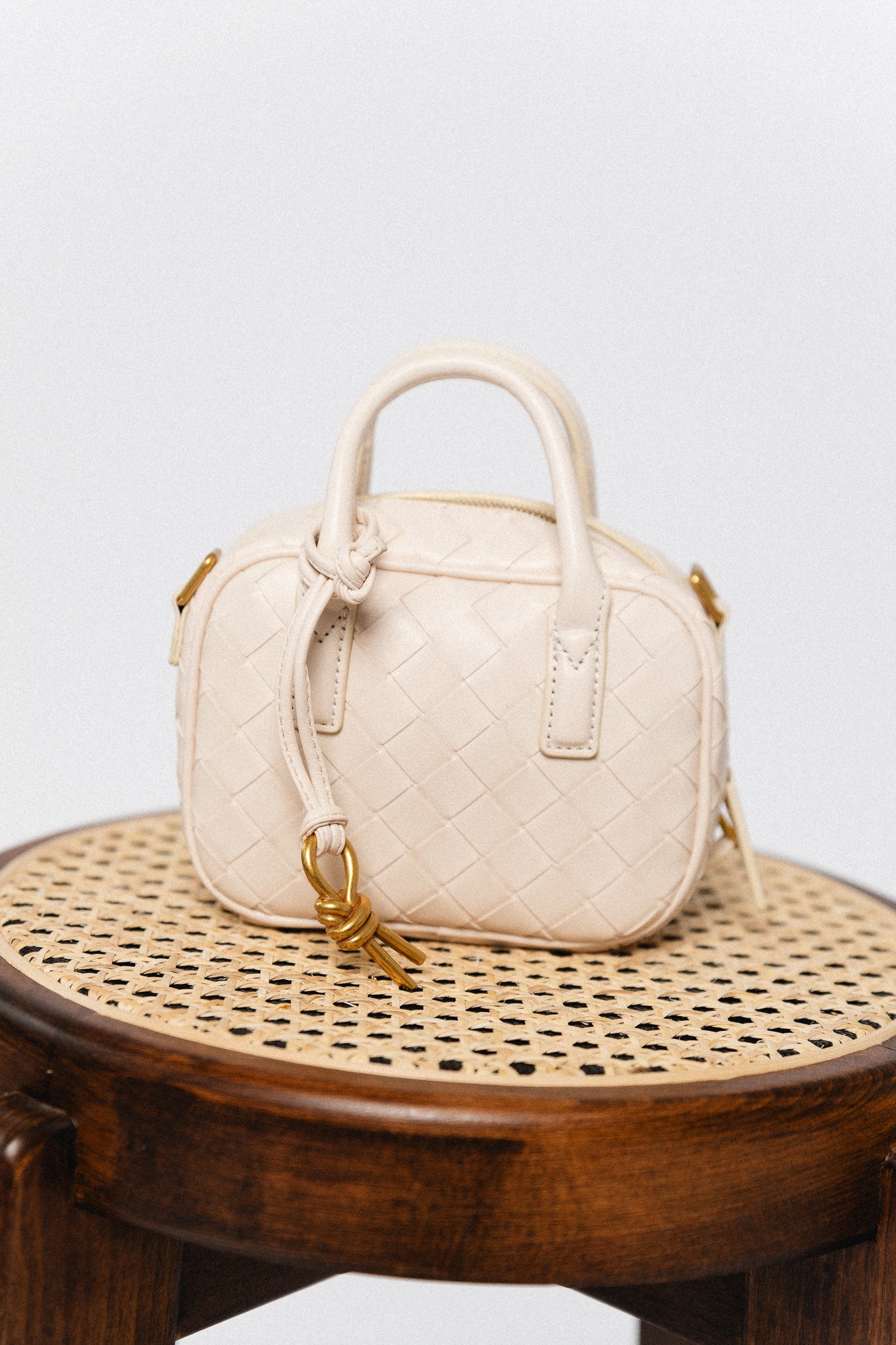 Verona woven mini bag soft nude