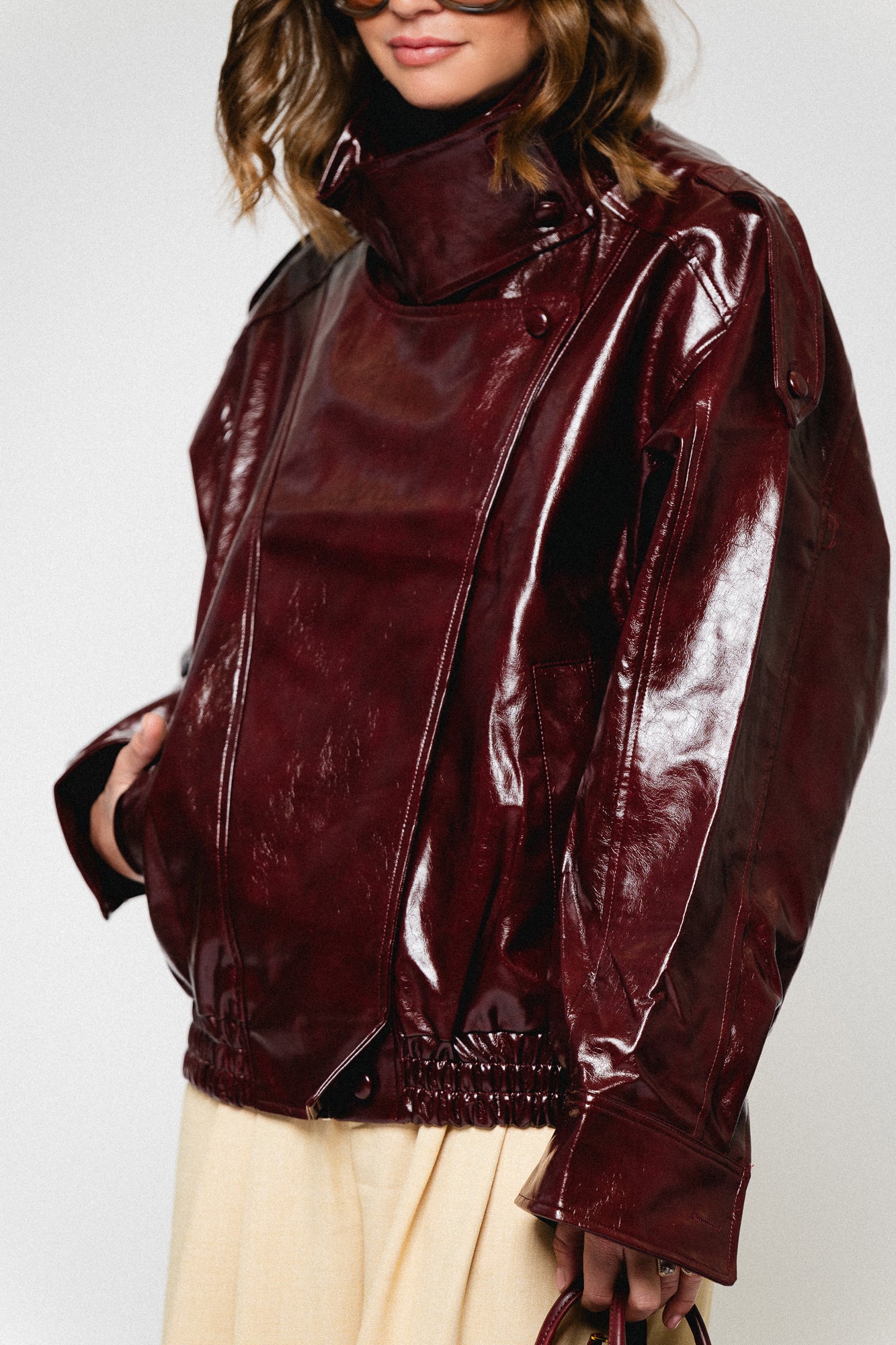 Ruby PU jacket burgundy