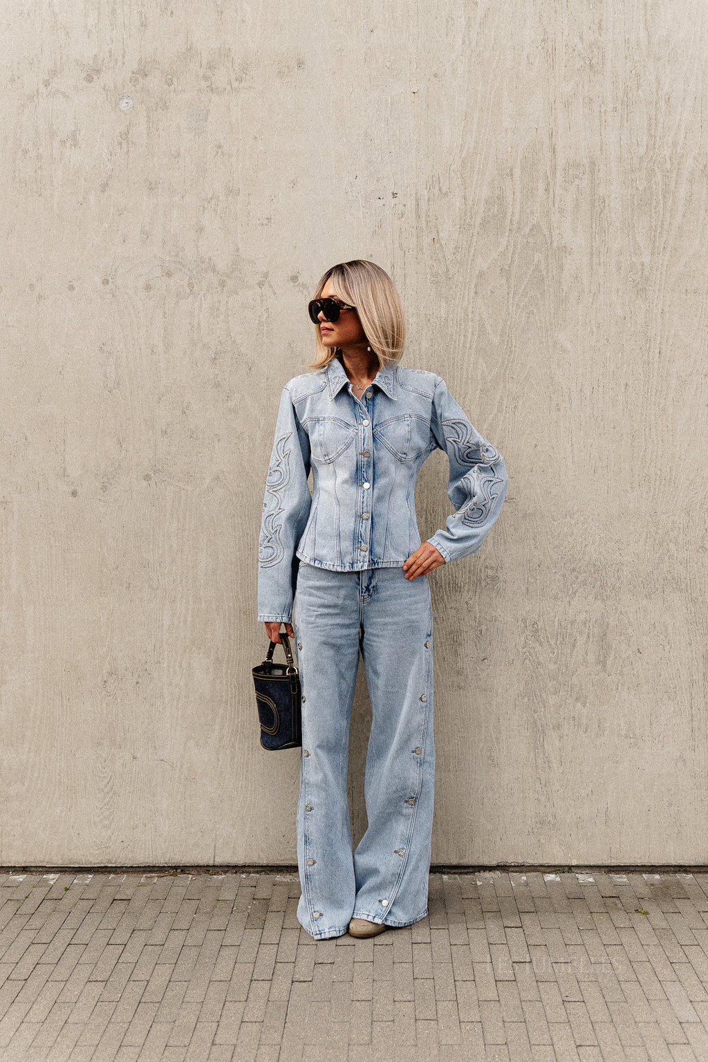 BXGStacie jacket vintage blue denim