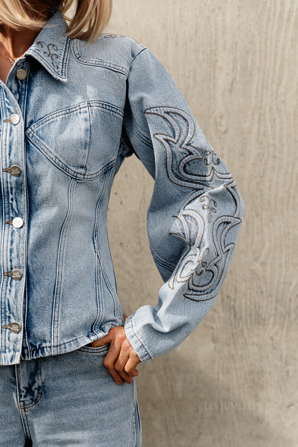 BXGStacie jacket vintage blue denim
