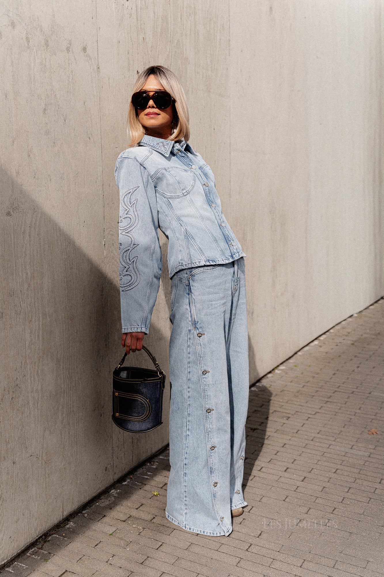 BXGStacie HW wide jeans vintage blue denim – Les Jumelles