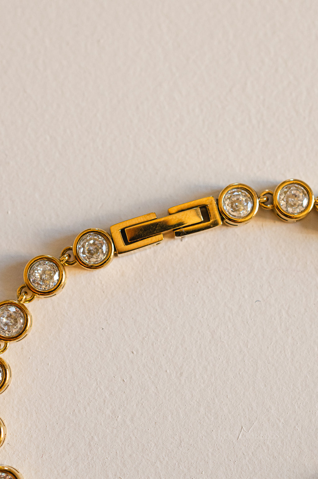 Bezel tennis bracelet gold
