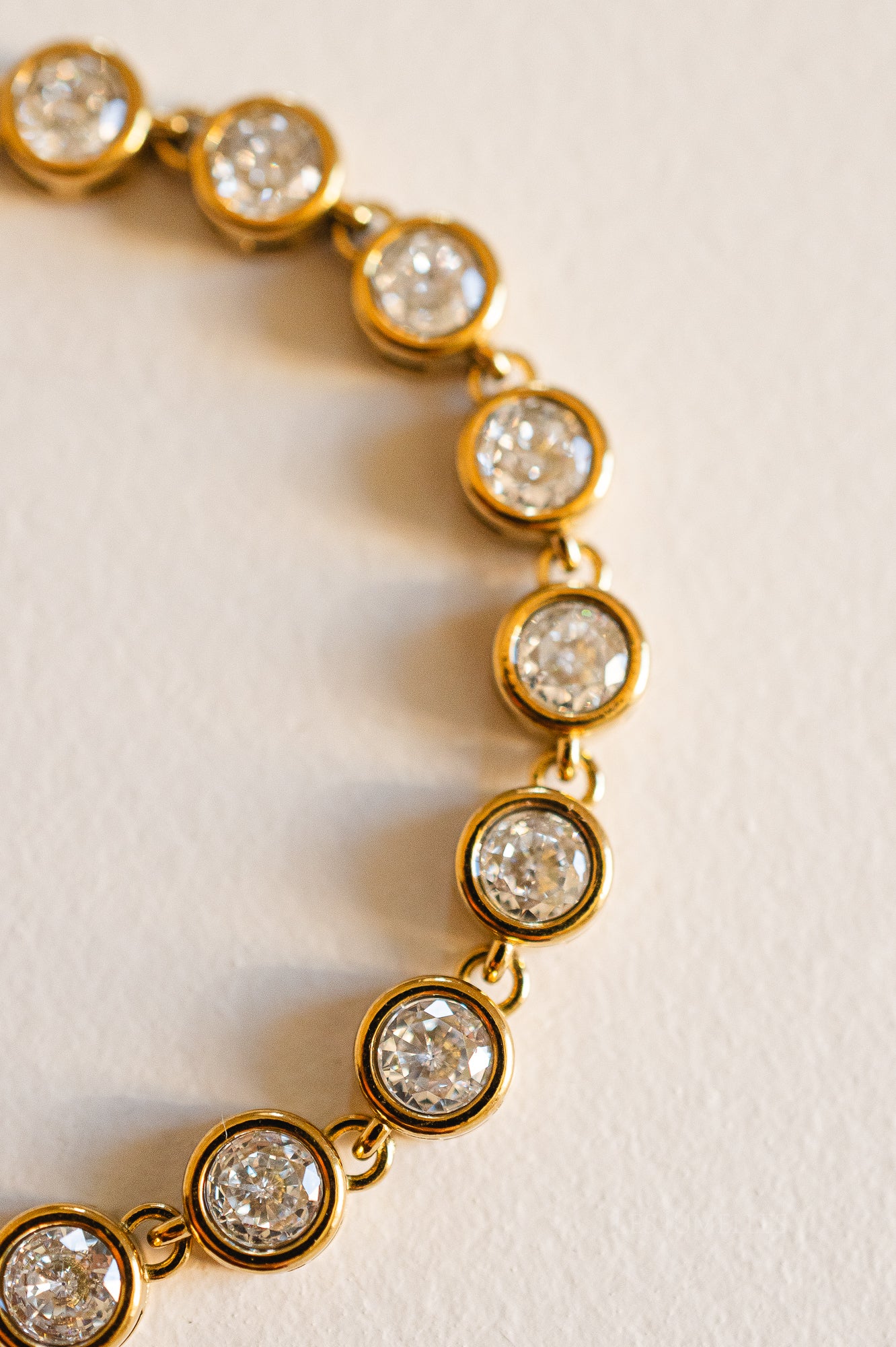 Bezel tennis bracelet gold