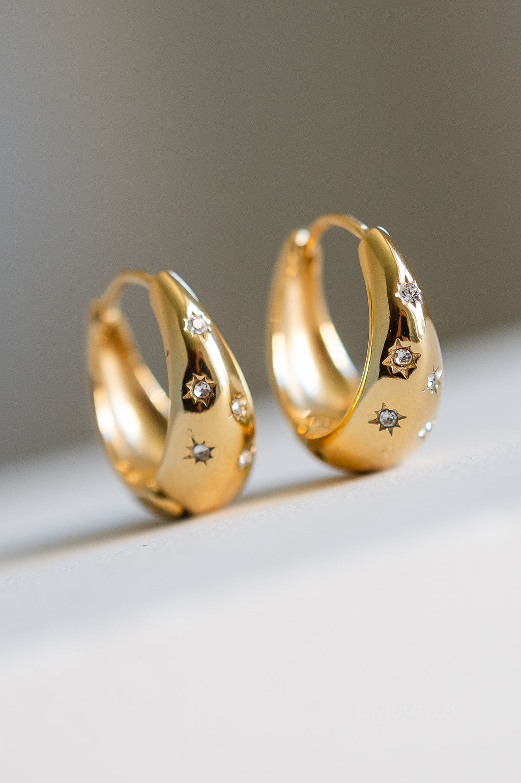 Celestial dome hoops gold