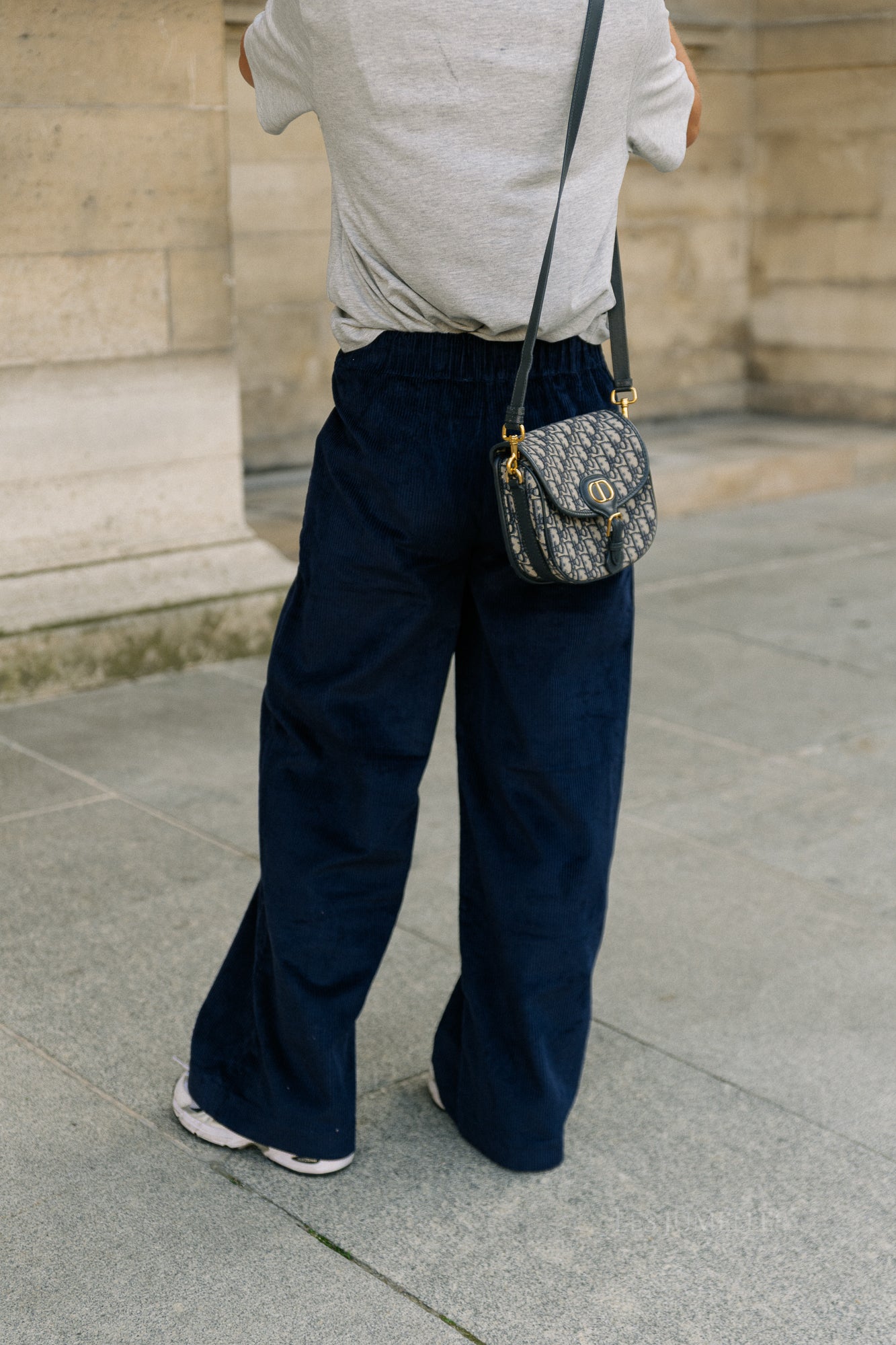 Norma wide velvet pants navy