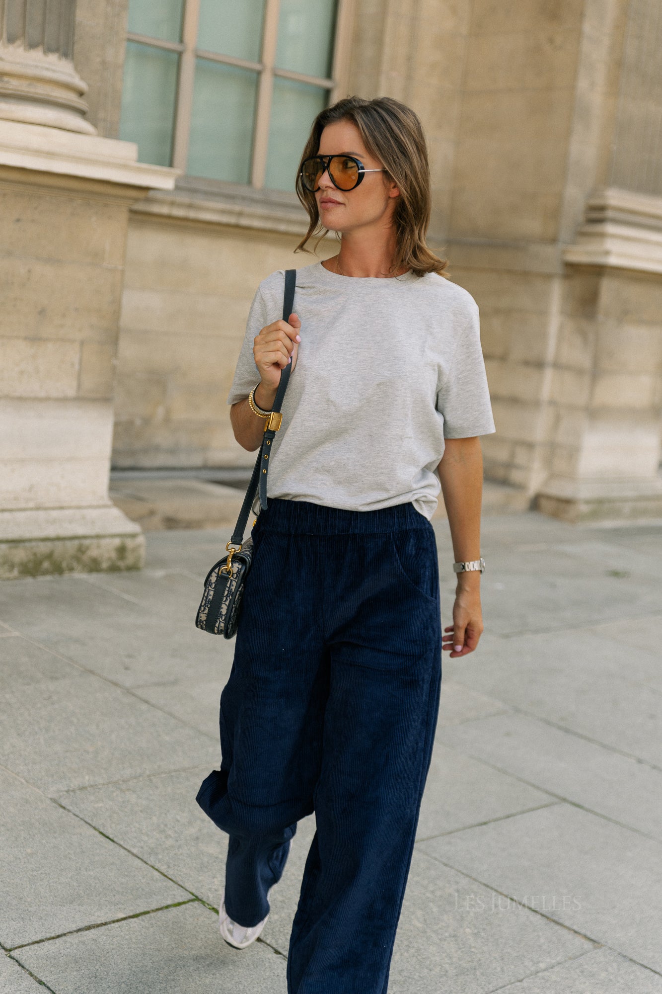 Norma wide velvet pants navy