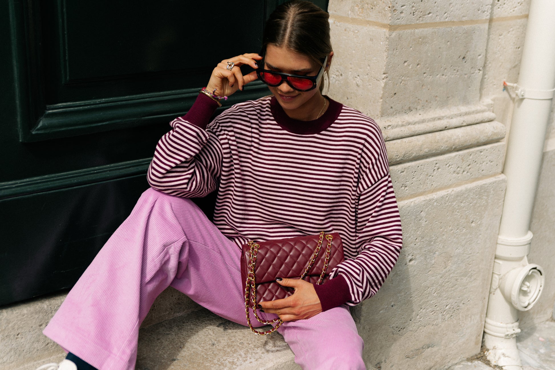 Norma wide velvet pants orchid