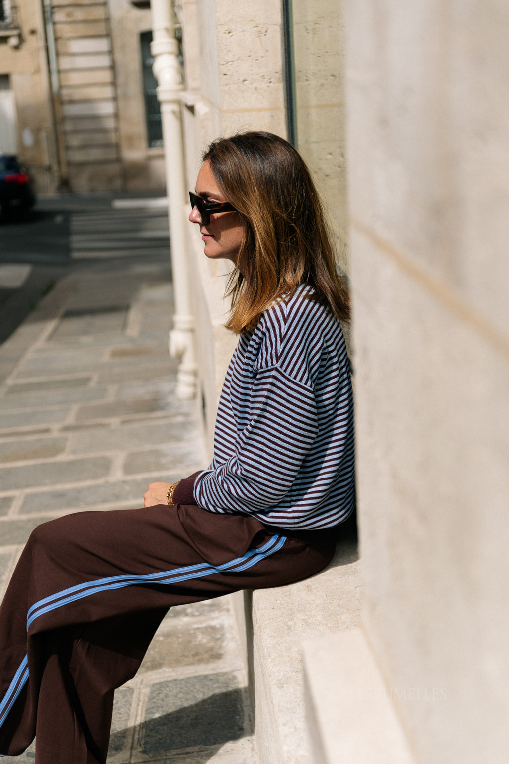 Isla track pants chocolate brown