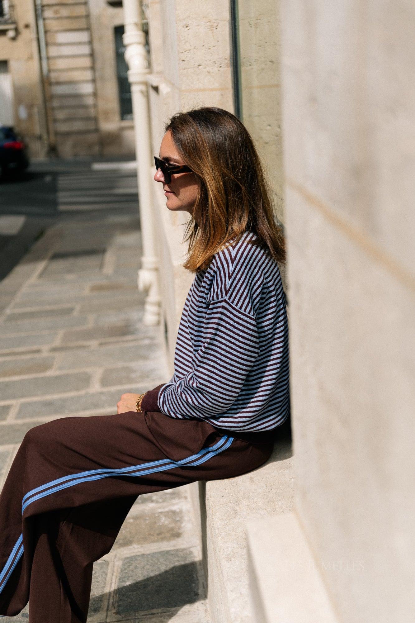 Isla track pants chocolate brown