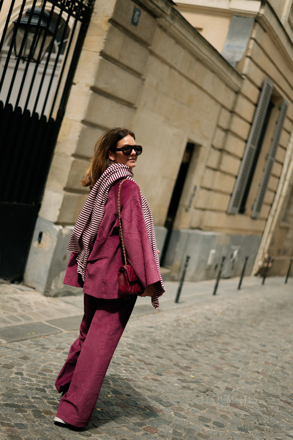 Norma wide velvet pants aubergine
