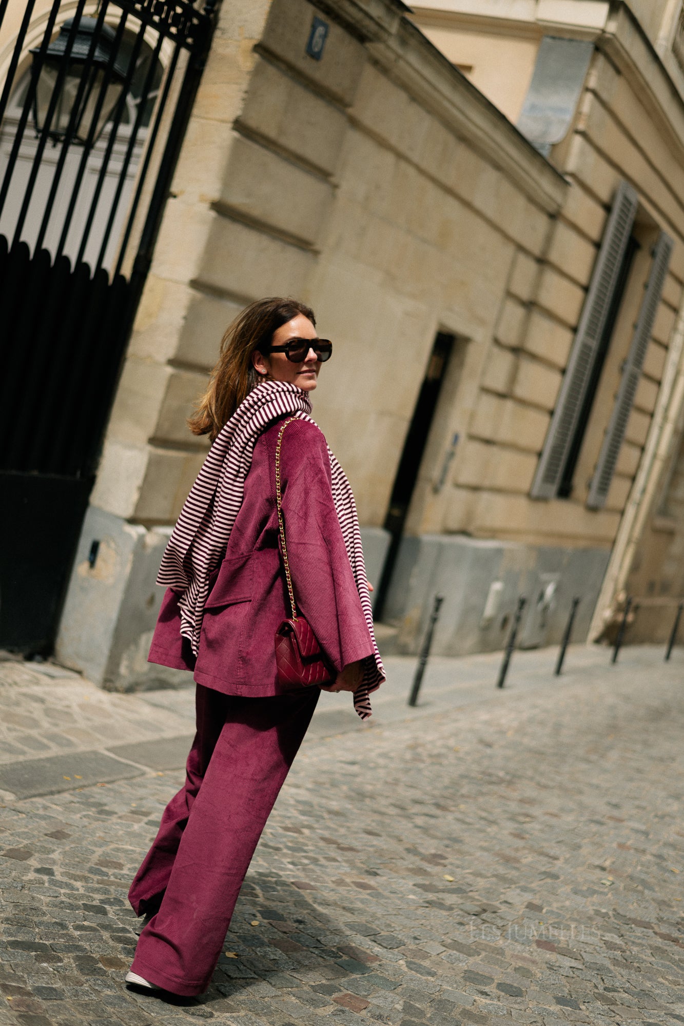 Norma wide velvet pants aubergine