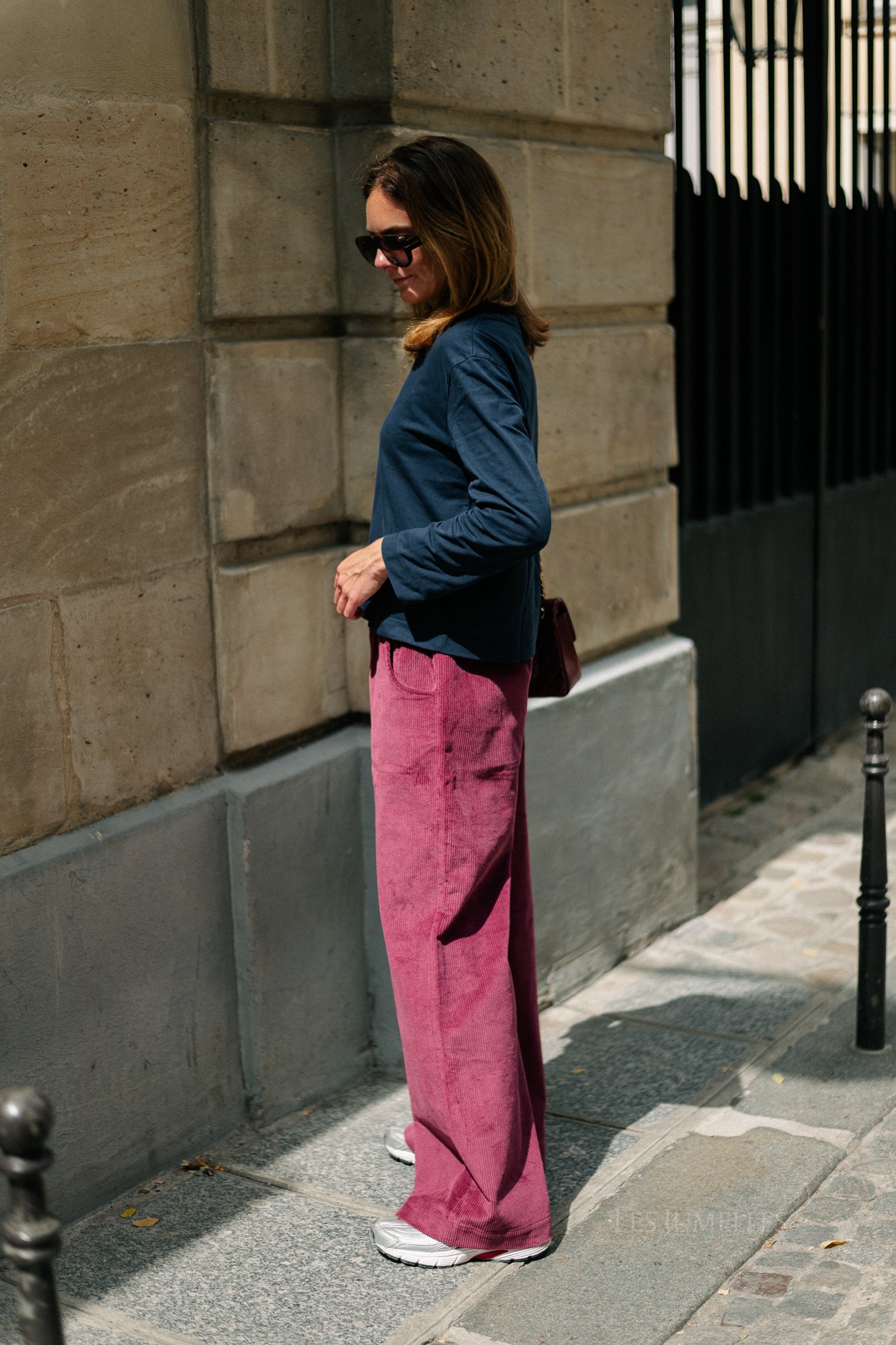 Norma wide velvet pants aubergine