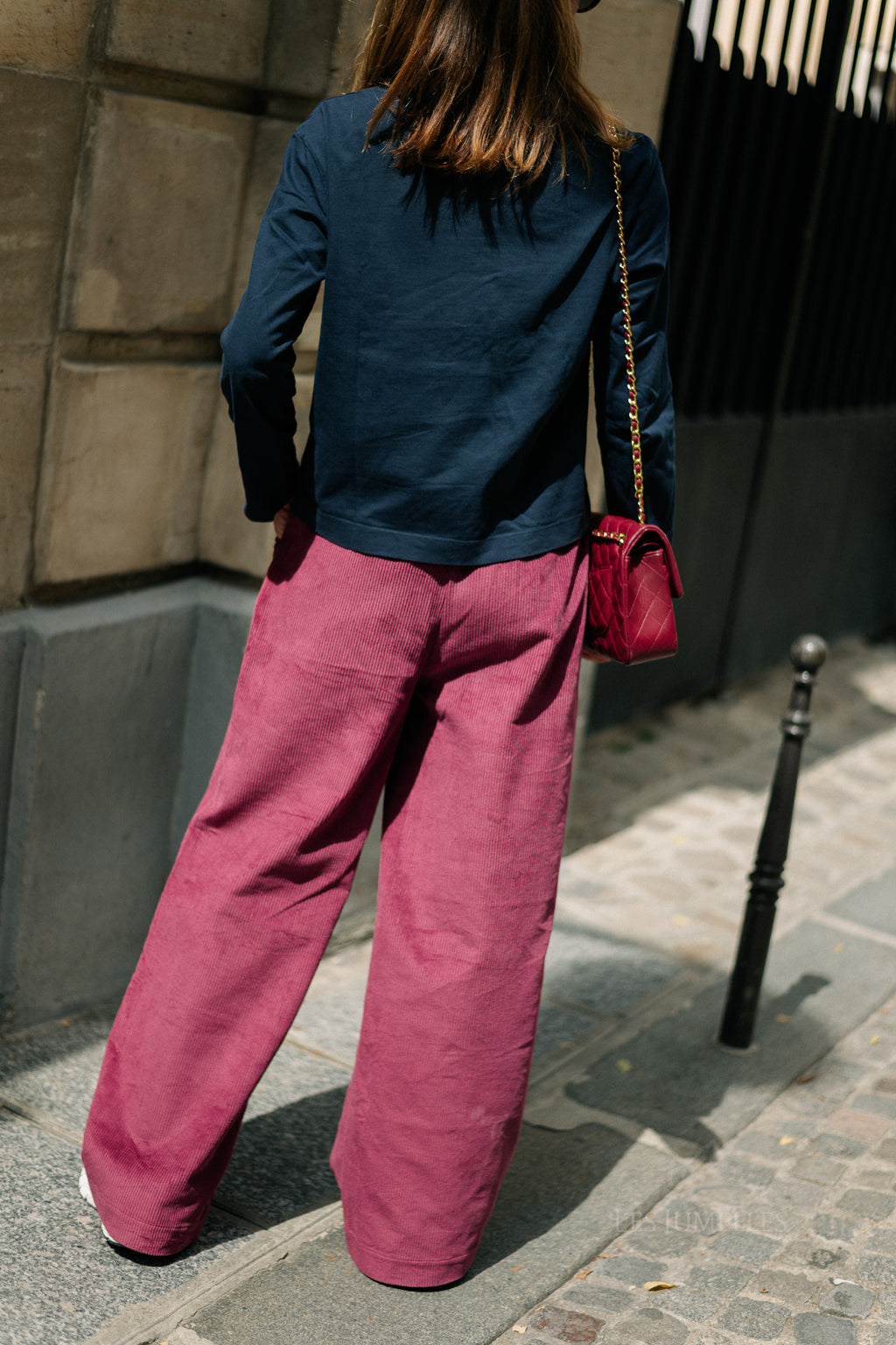 Norma wide velvet pants aubergine