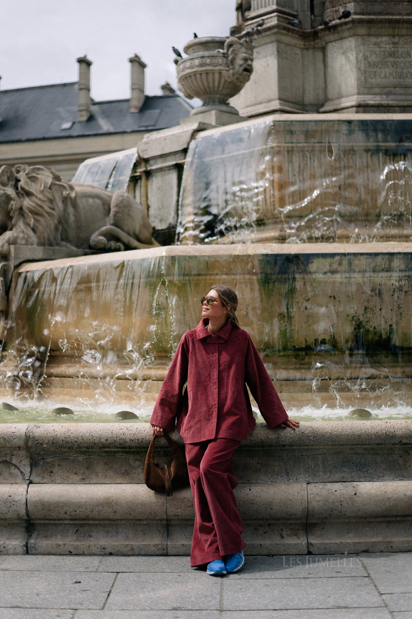 Norma wide velvet pants brick