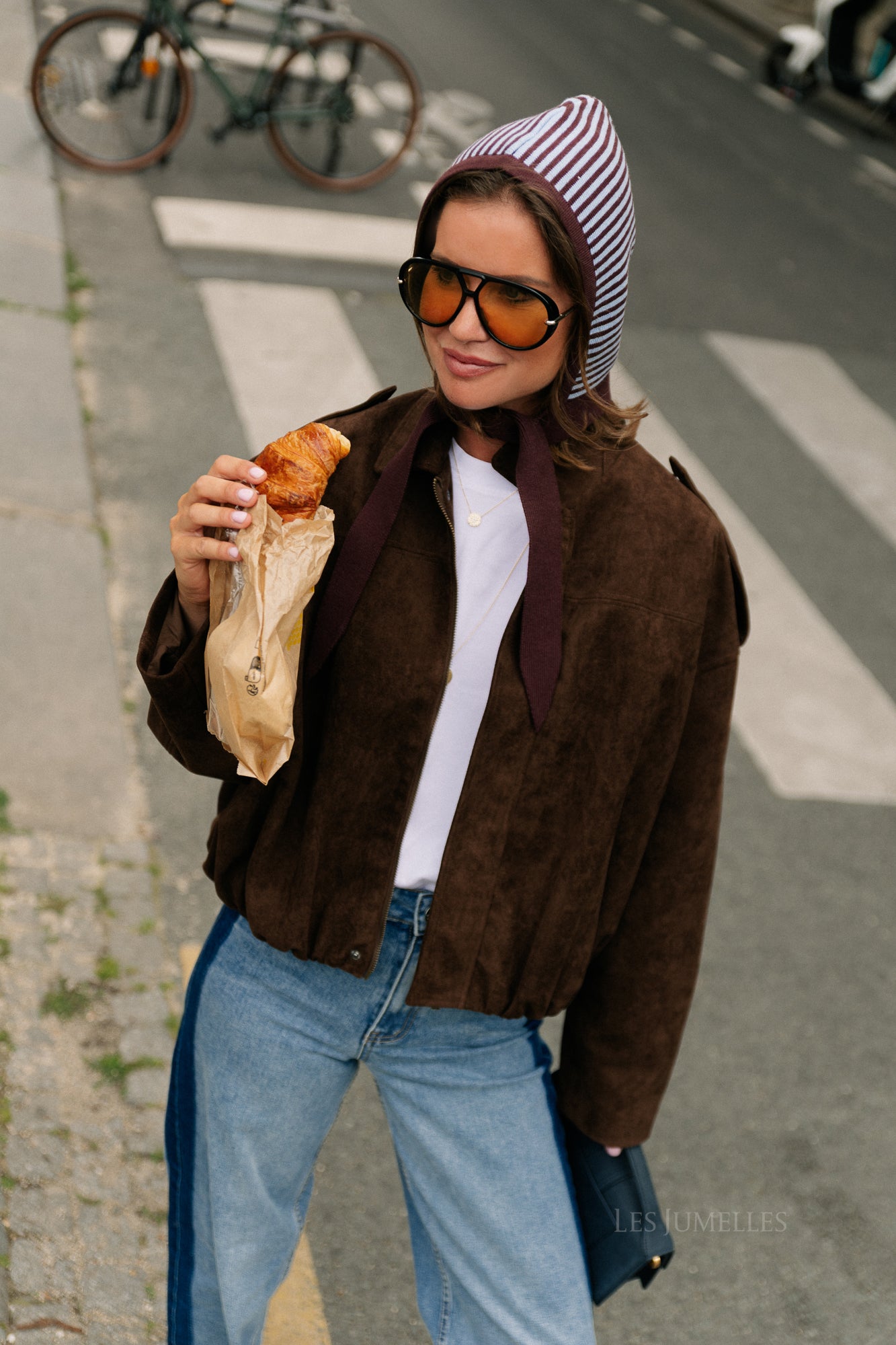 Aurora suede jacket dark brown