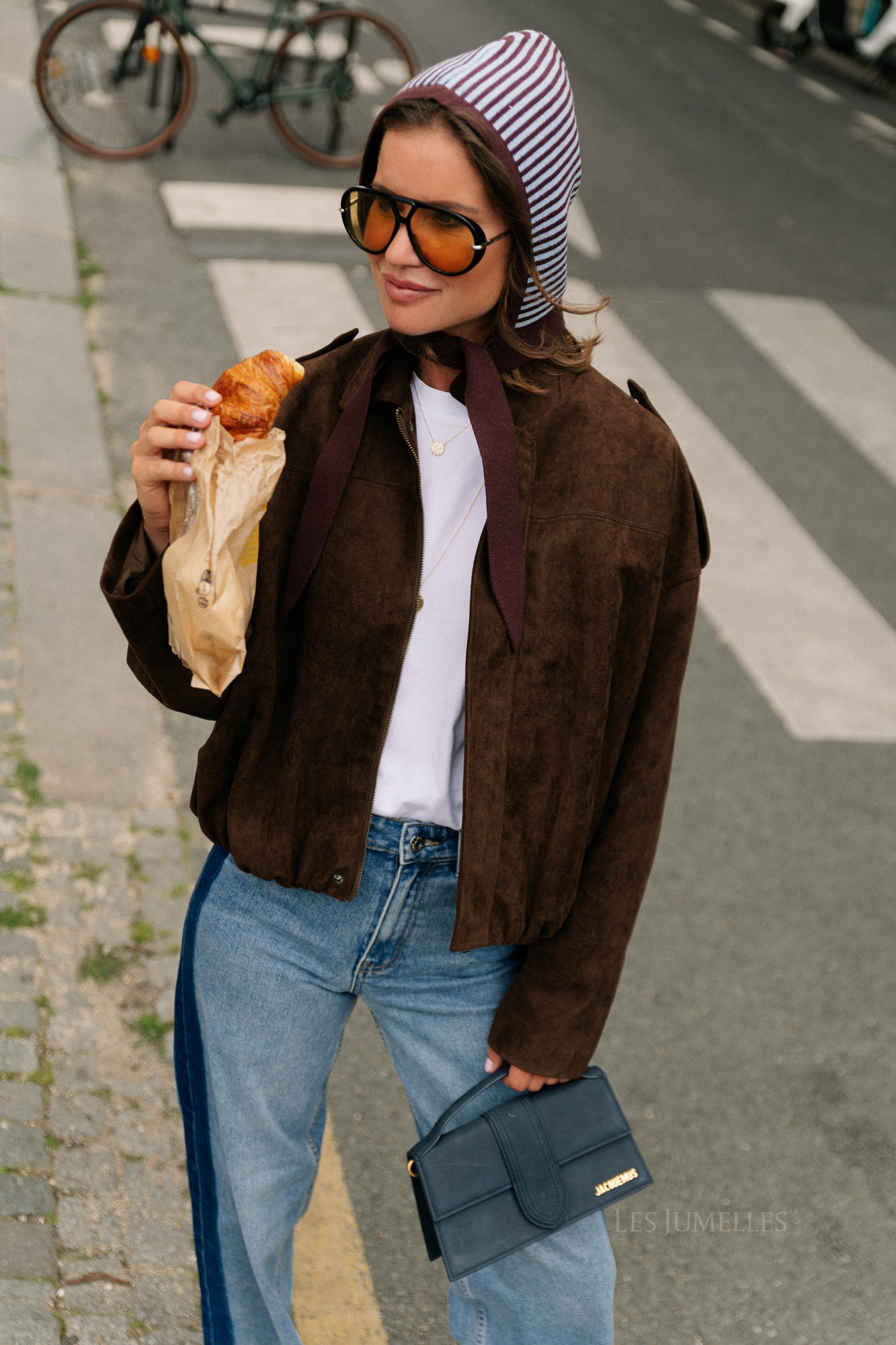 Aurora suede jacket dark brown