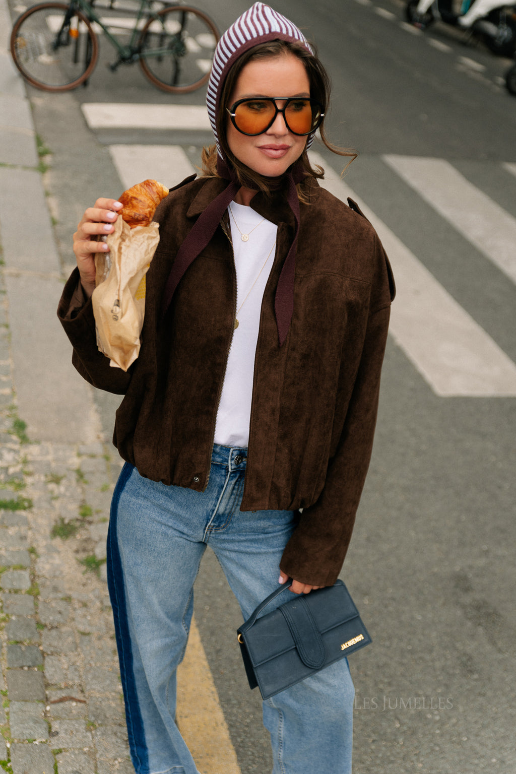 Aurora suede jacket dark brown