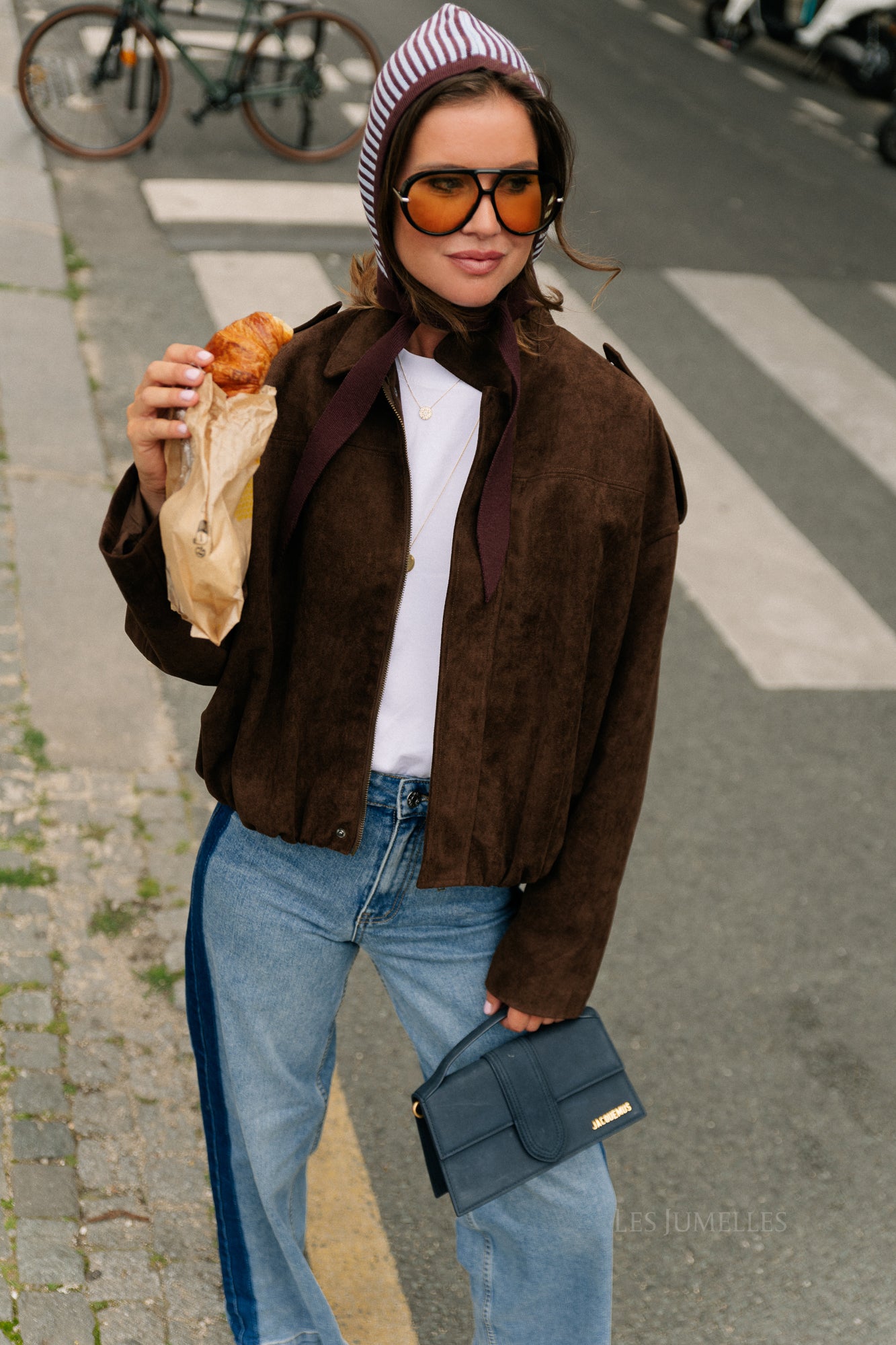 Aurora suede jacket dark brown