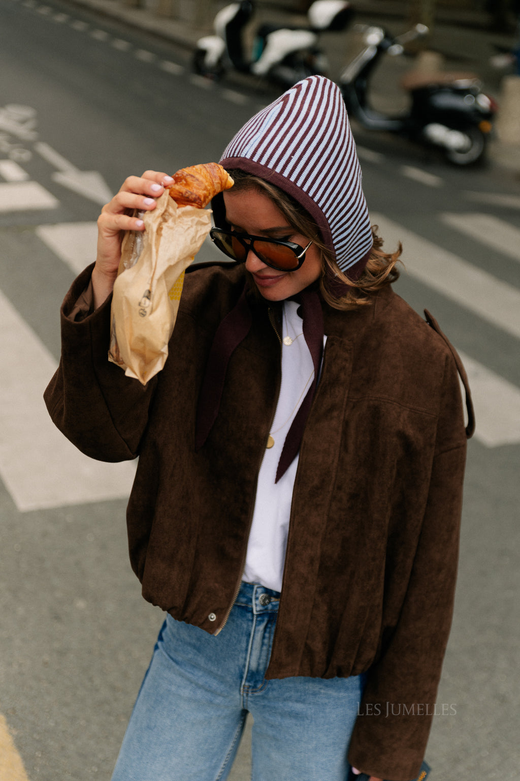 Aurora suede jacket dark brown