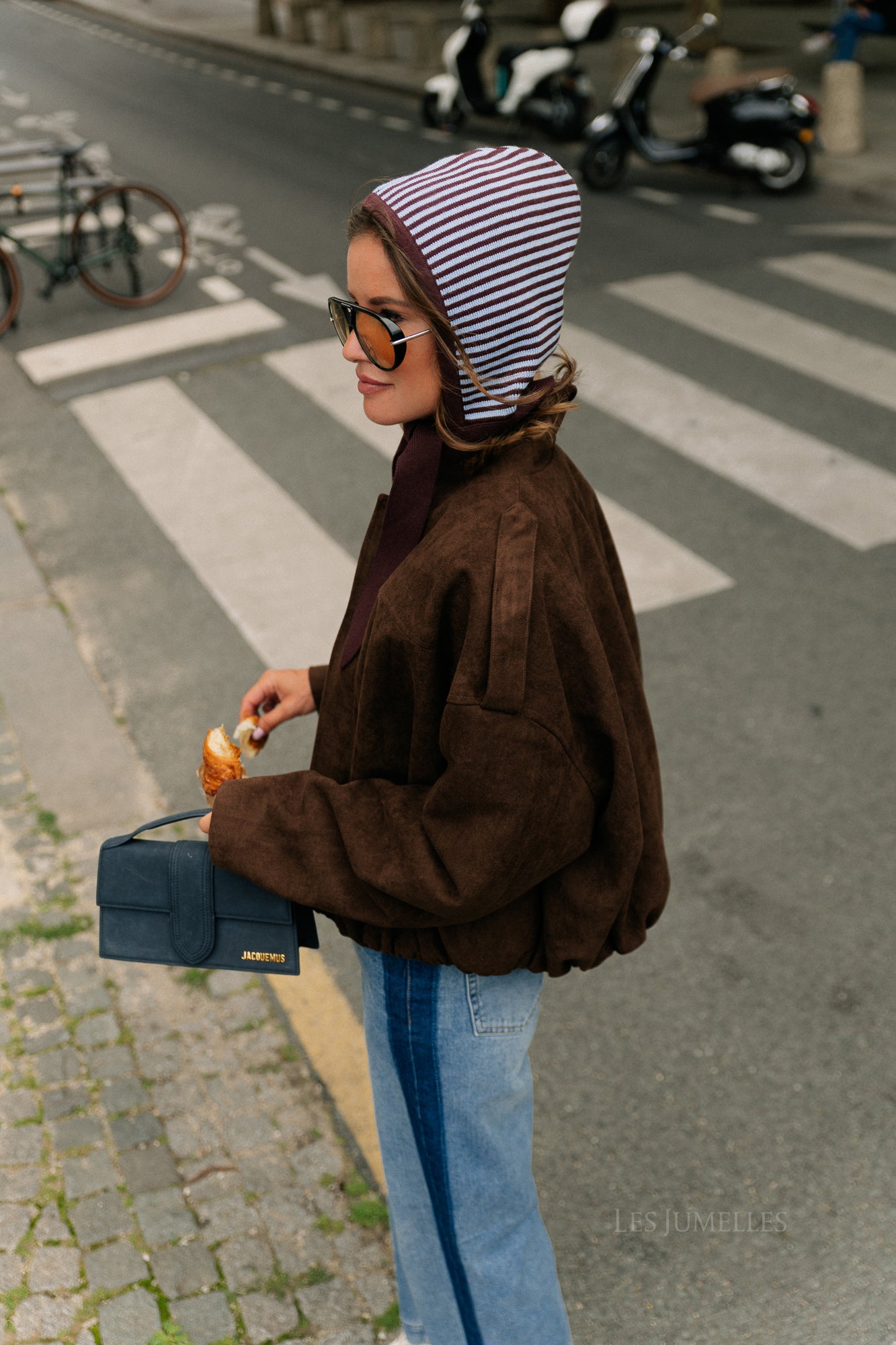 Aurora suede jacket dark brown