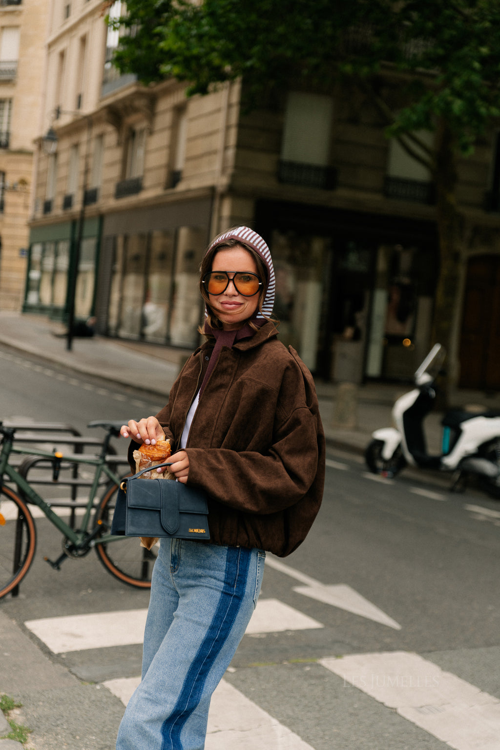 Aurora suede jacket dark brown