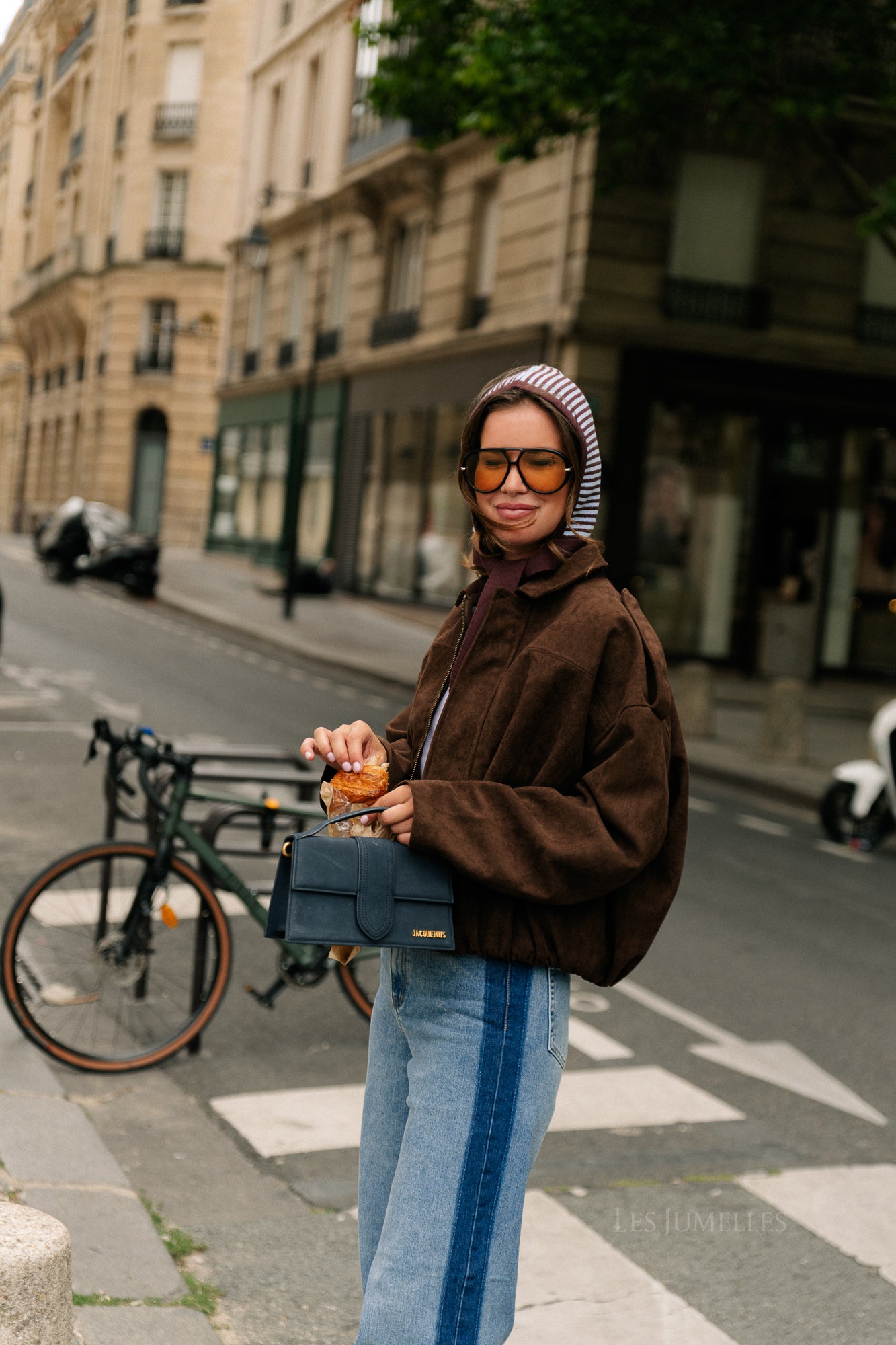 Aurora suede jacket dark brown