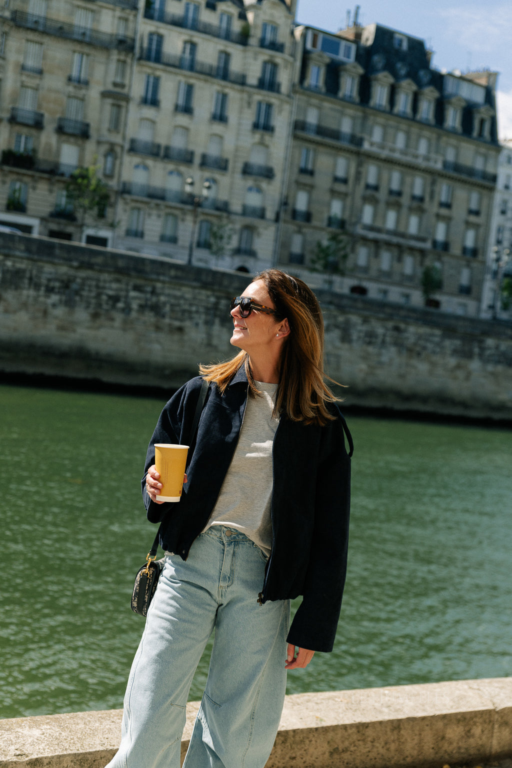 Aurora suede jacket navy