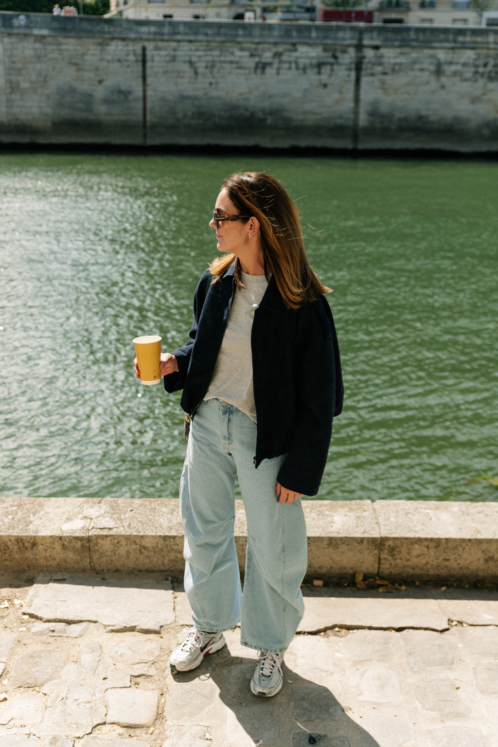 Aurora suede jacket navy